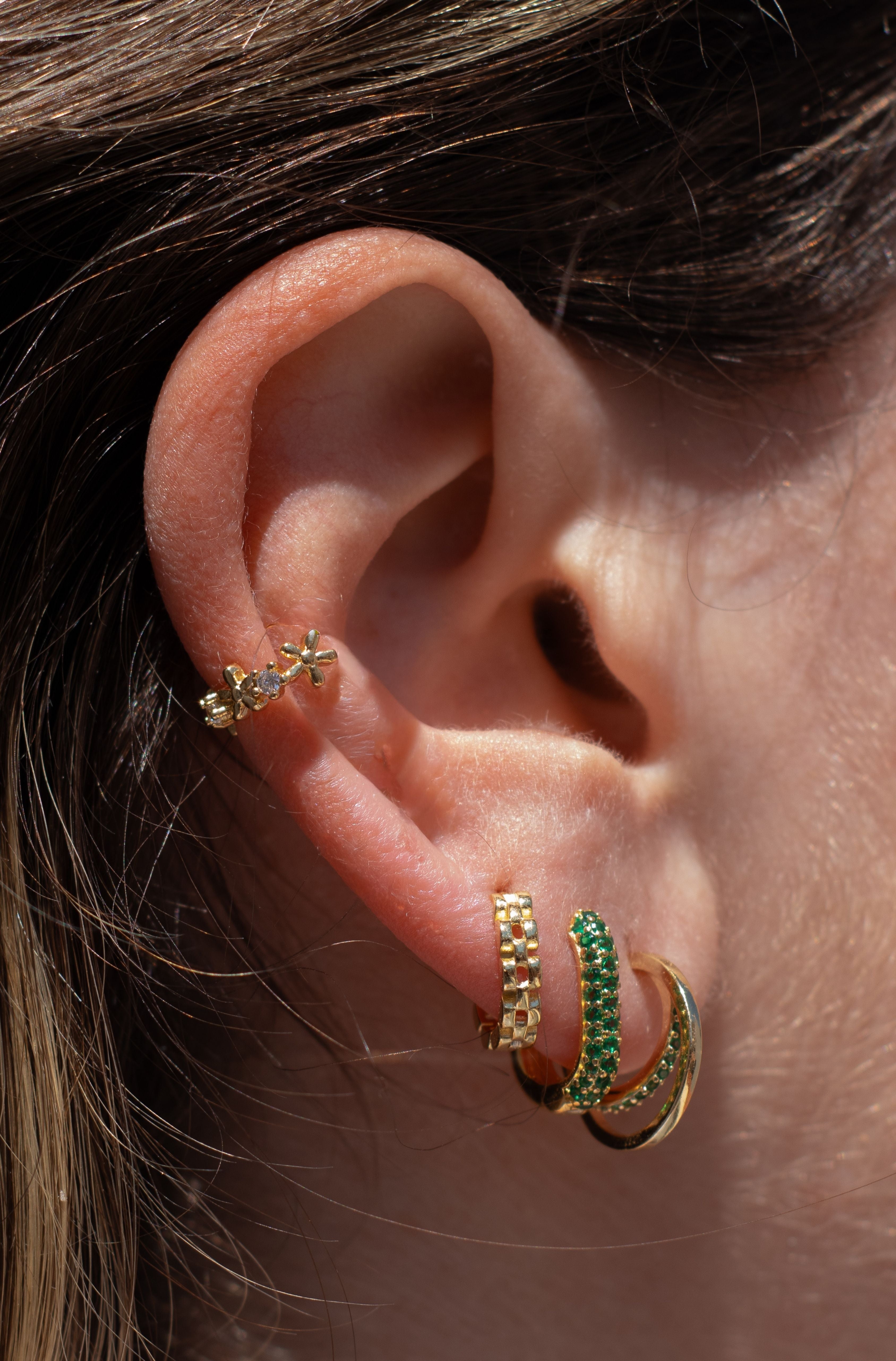 Green Glaze Earrings - Pair