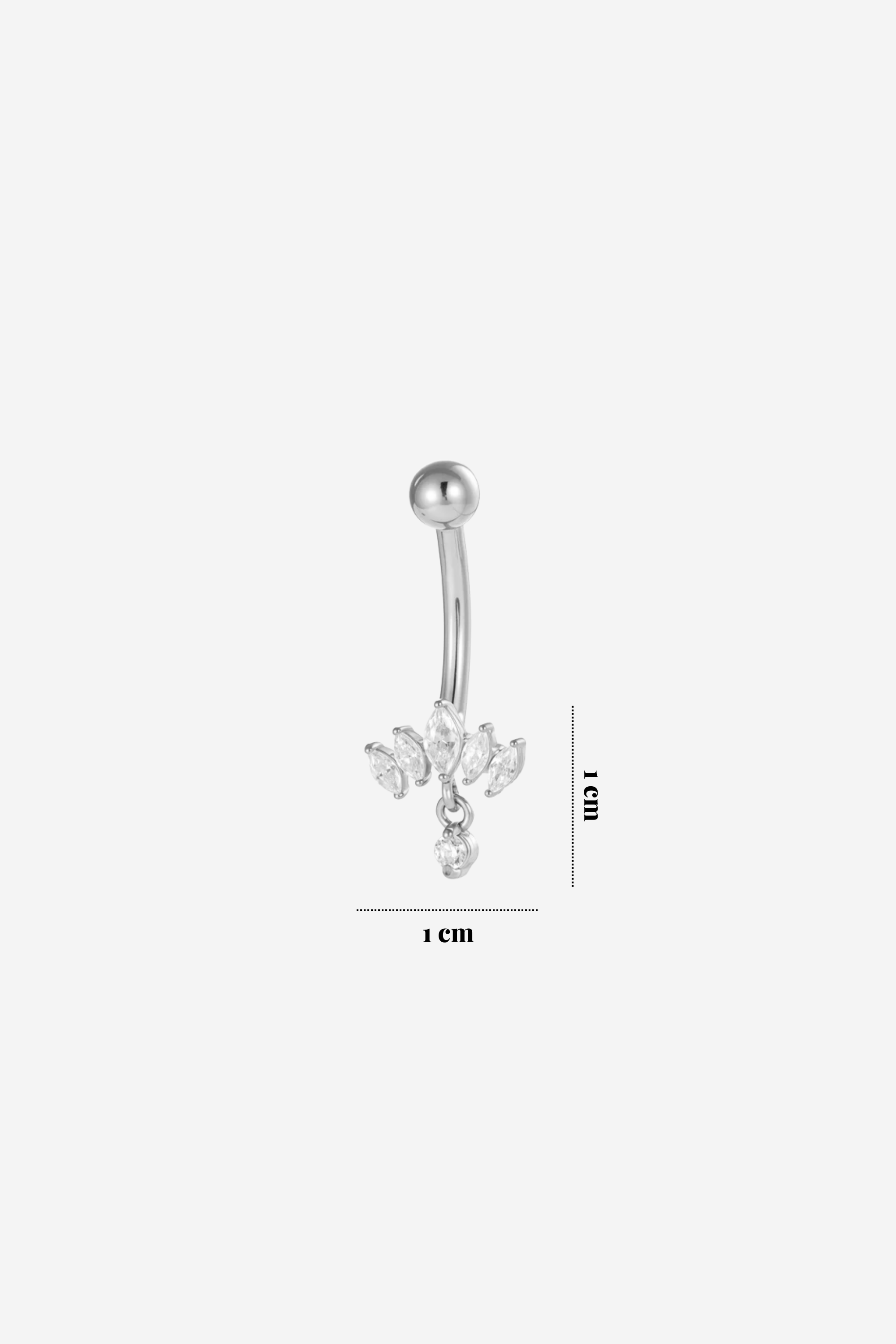 Piercing Umbigo Glow Prateado