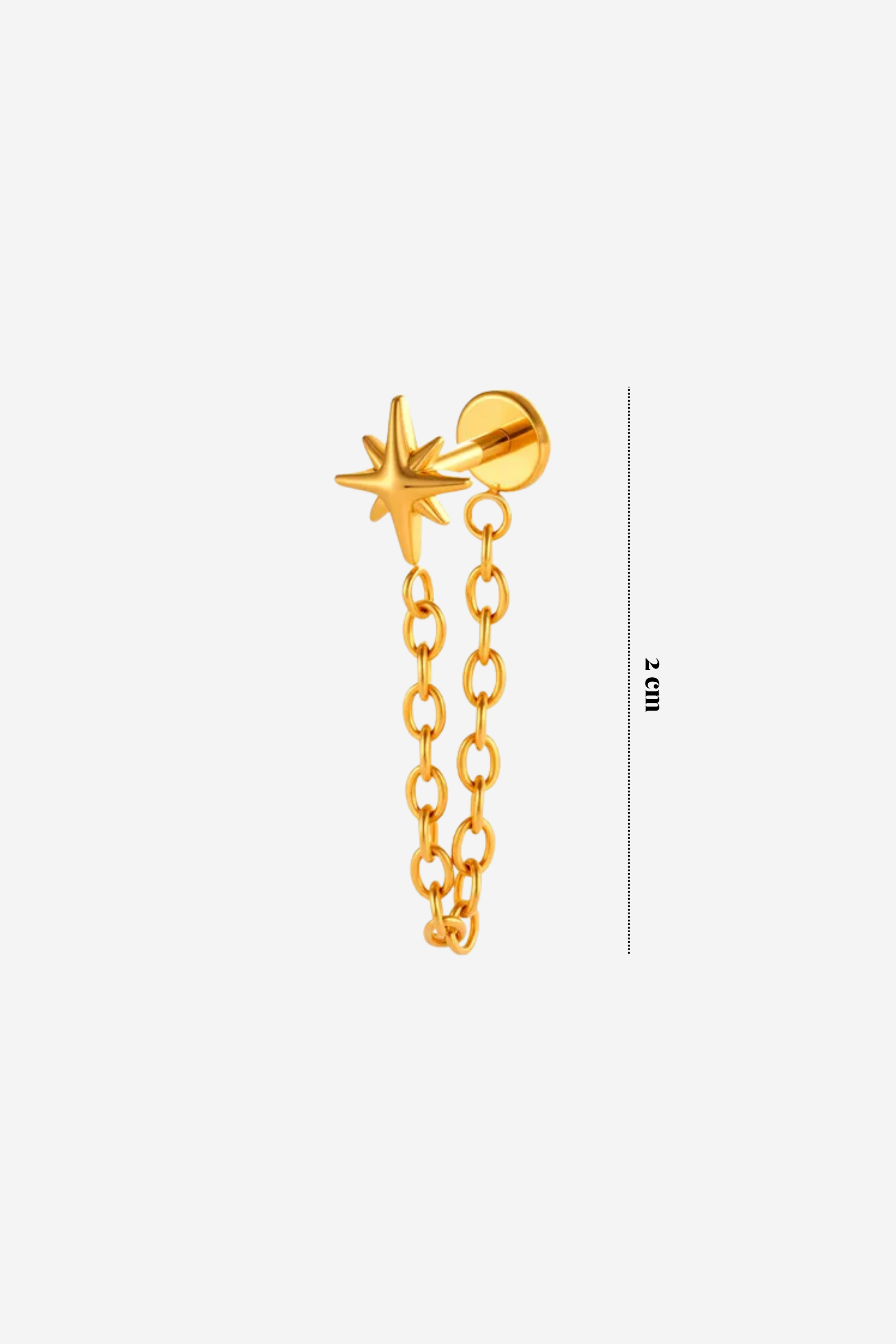 Piercing Star Chain em Titânio