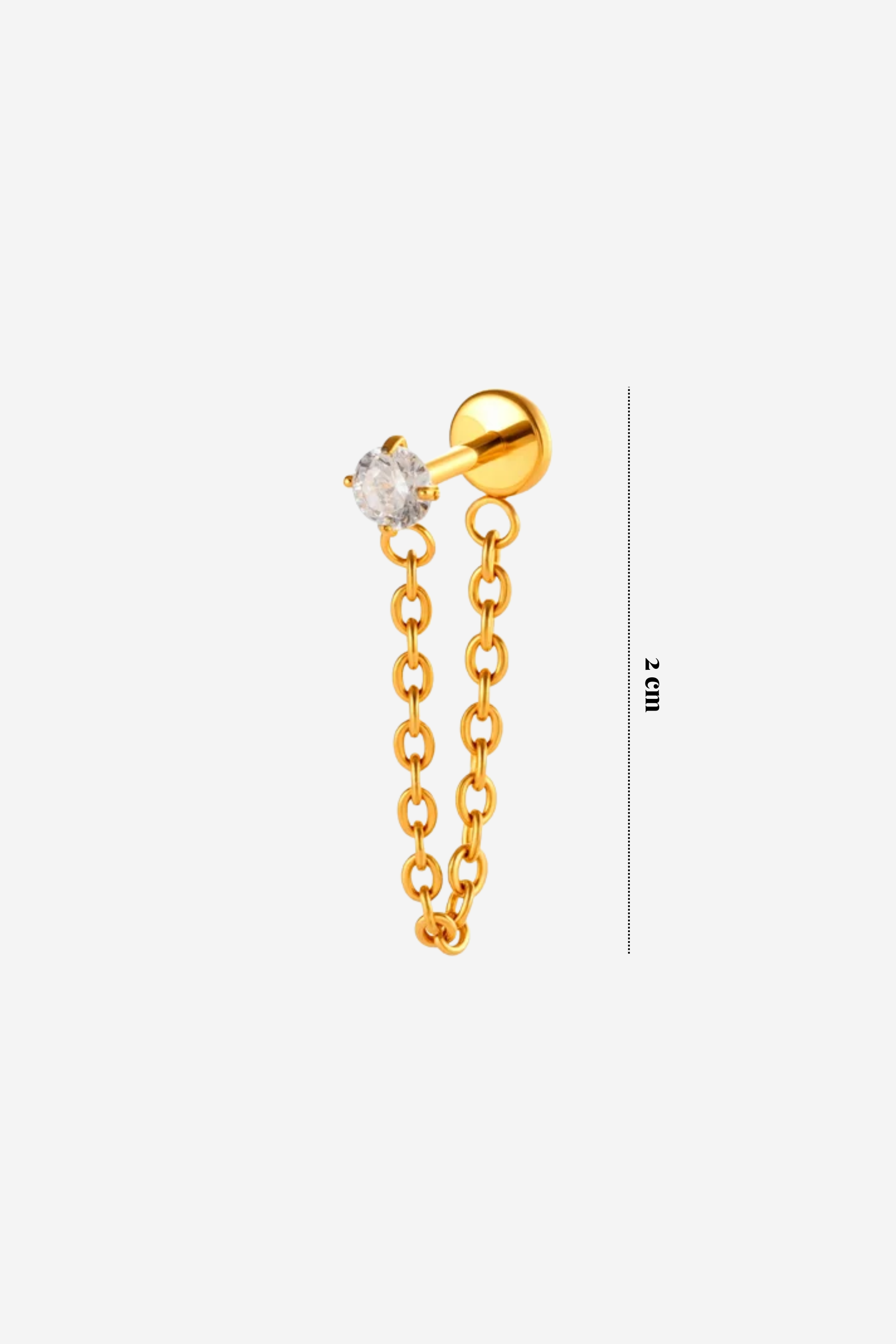 Piercing White Round Chain em Titânio