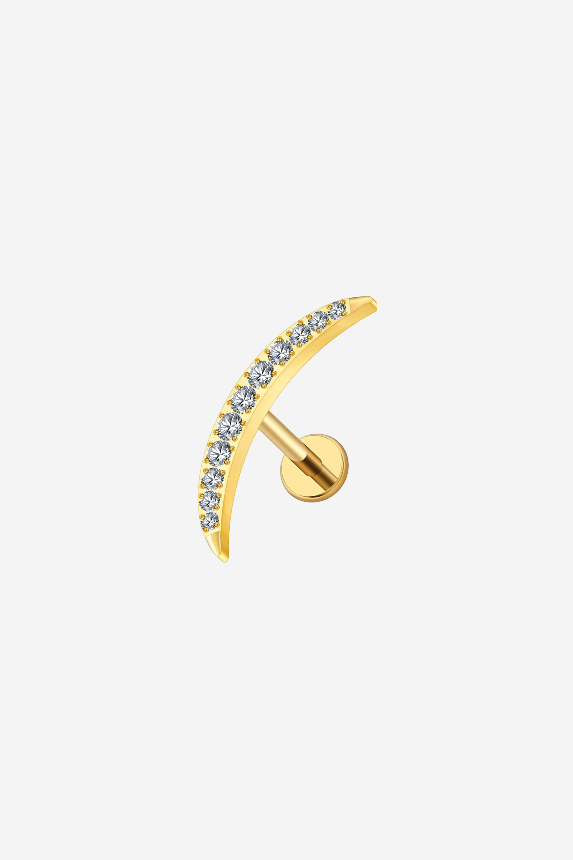 Piercing White Curve em Titânio