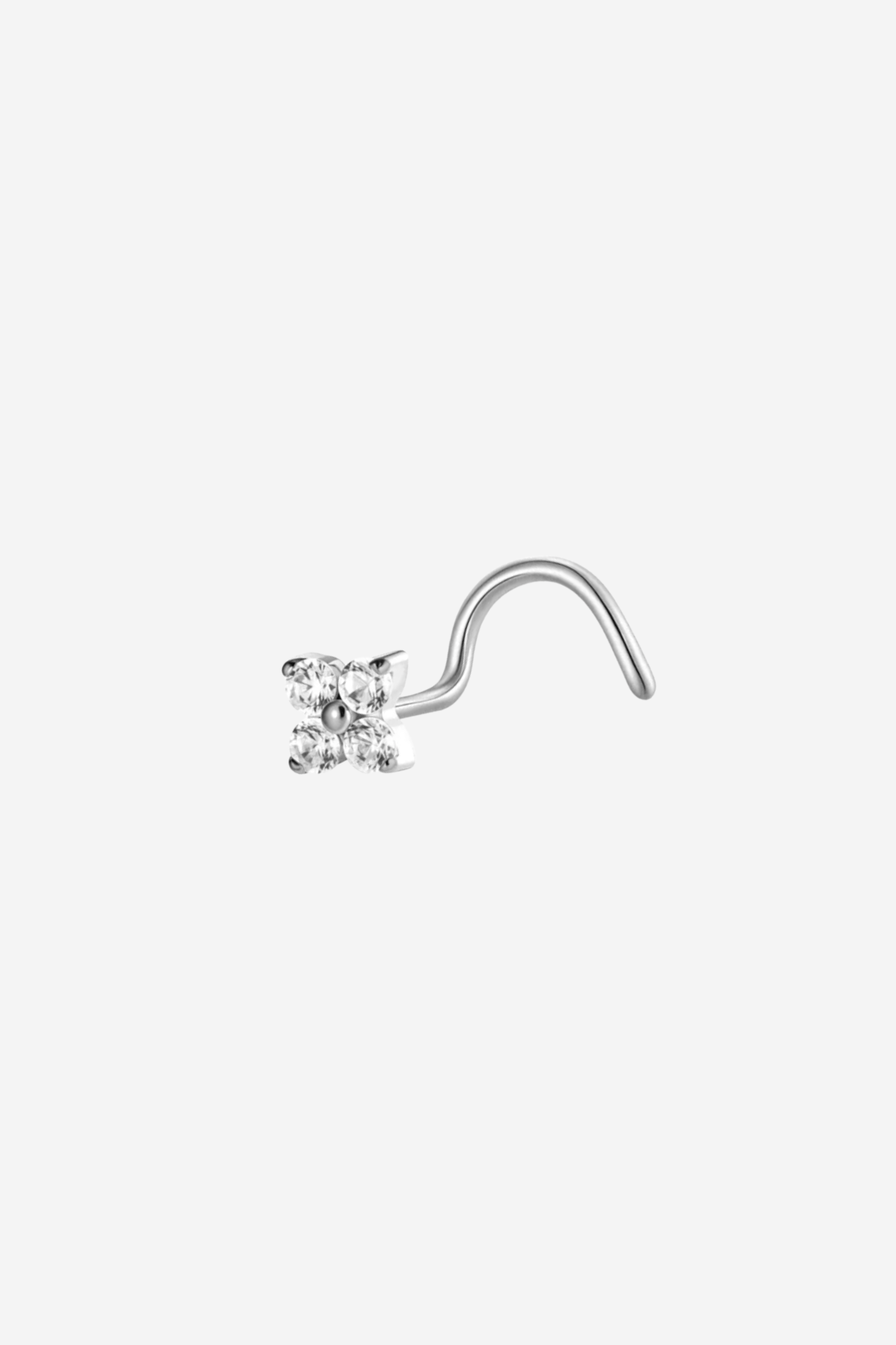 Piercing Nariz Flower Prateado em Titânio