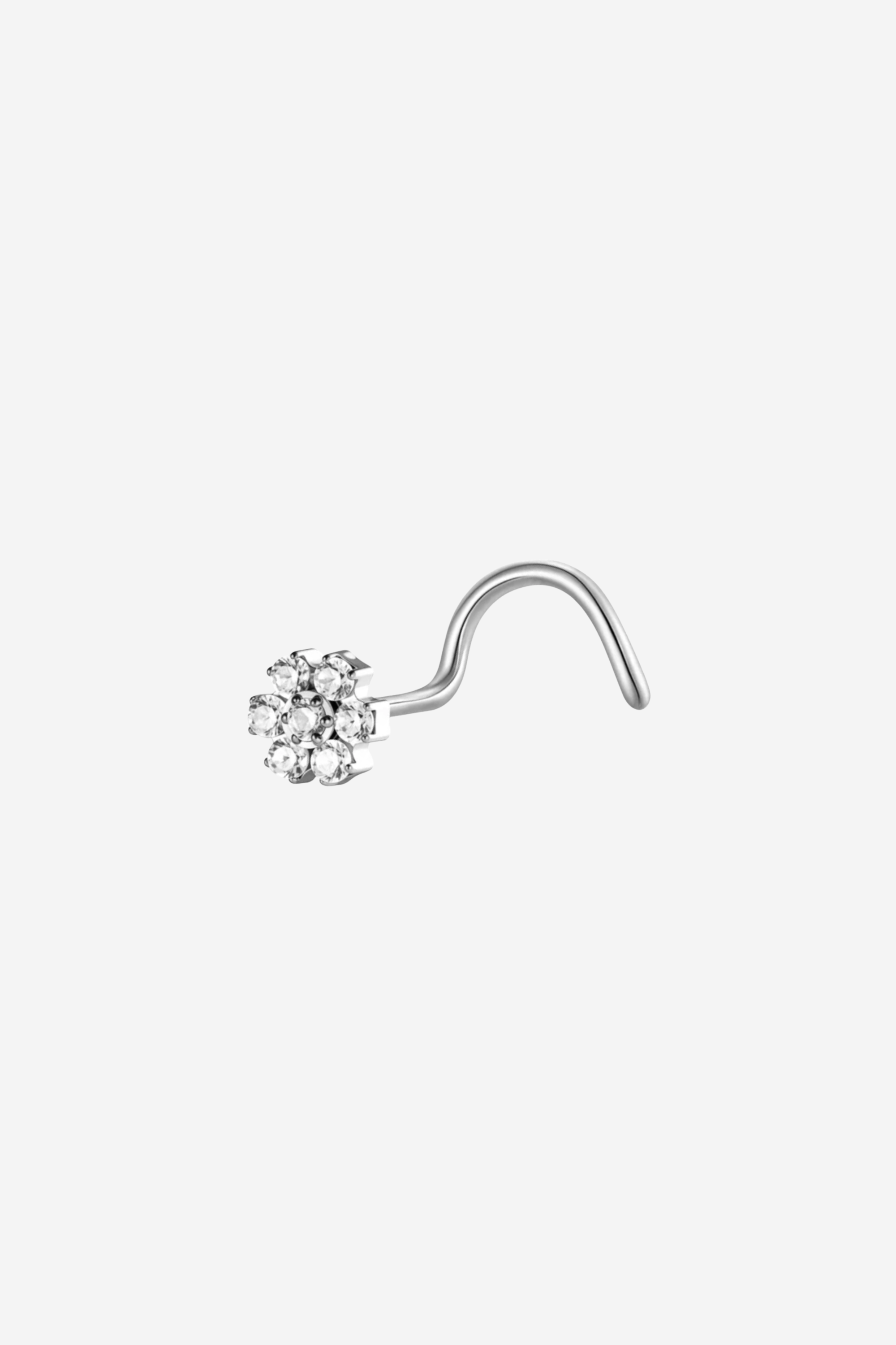 Piercing Nariz Fleur Prateado em Titânio