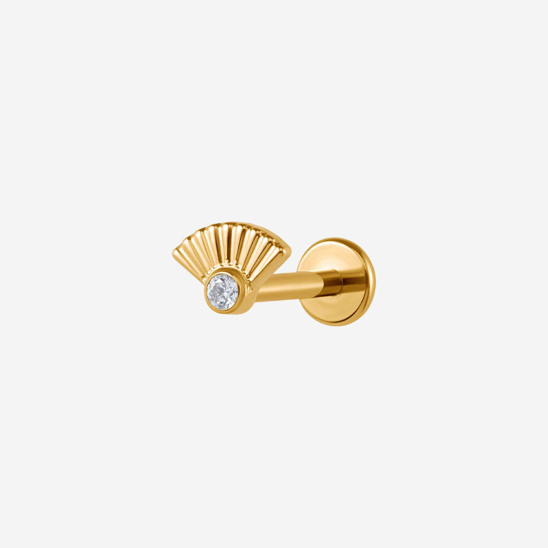 White Fan Titanium Piercing