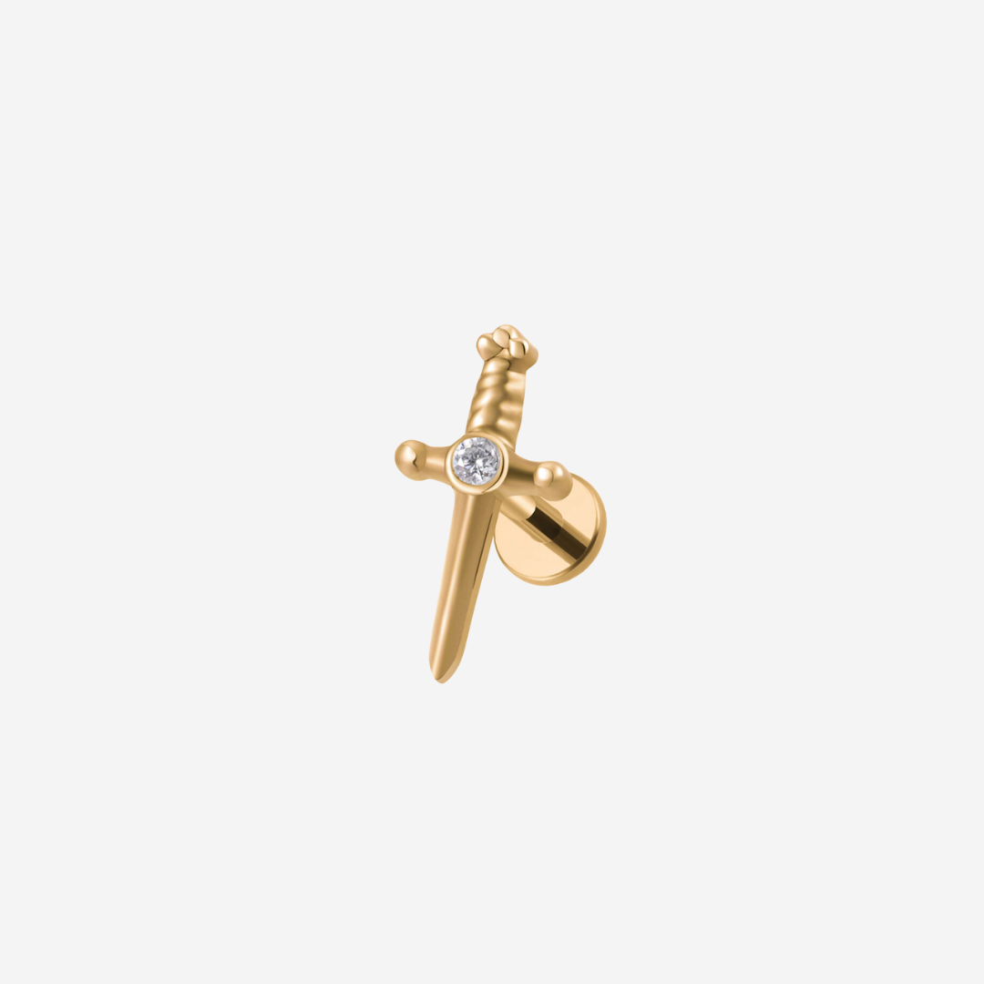 White Spade Titanium Piercing