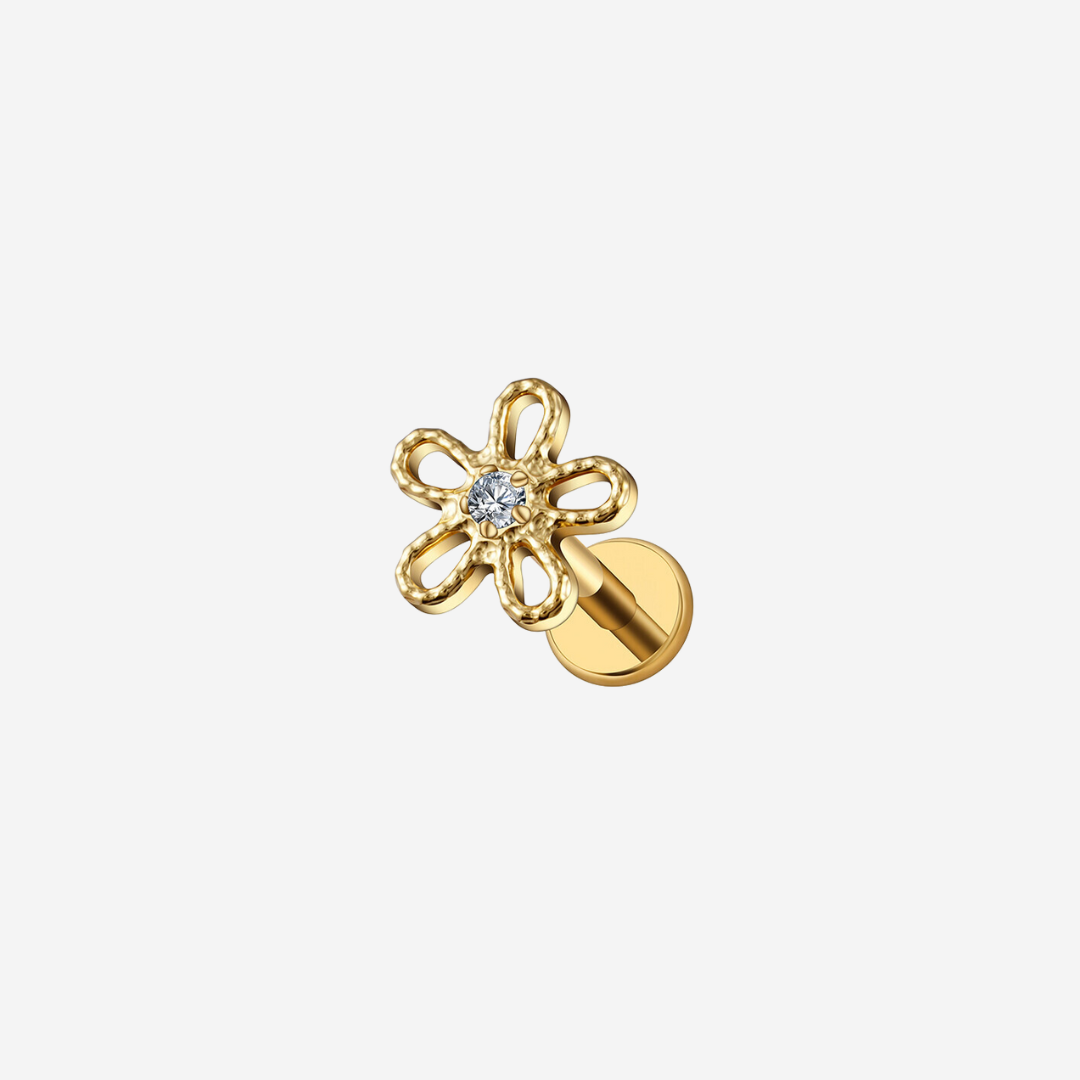 White Flower Titanium Piercing