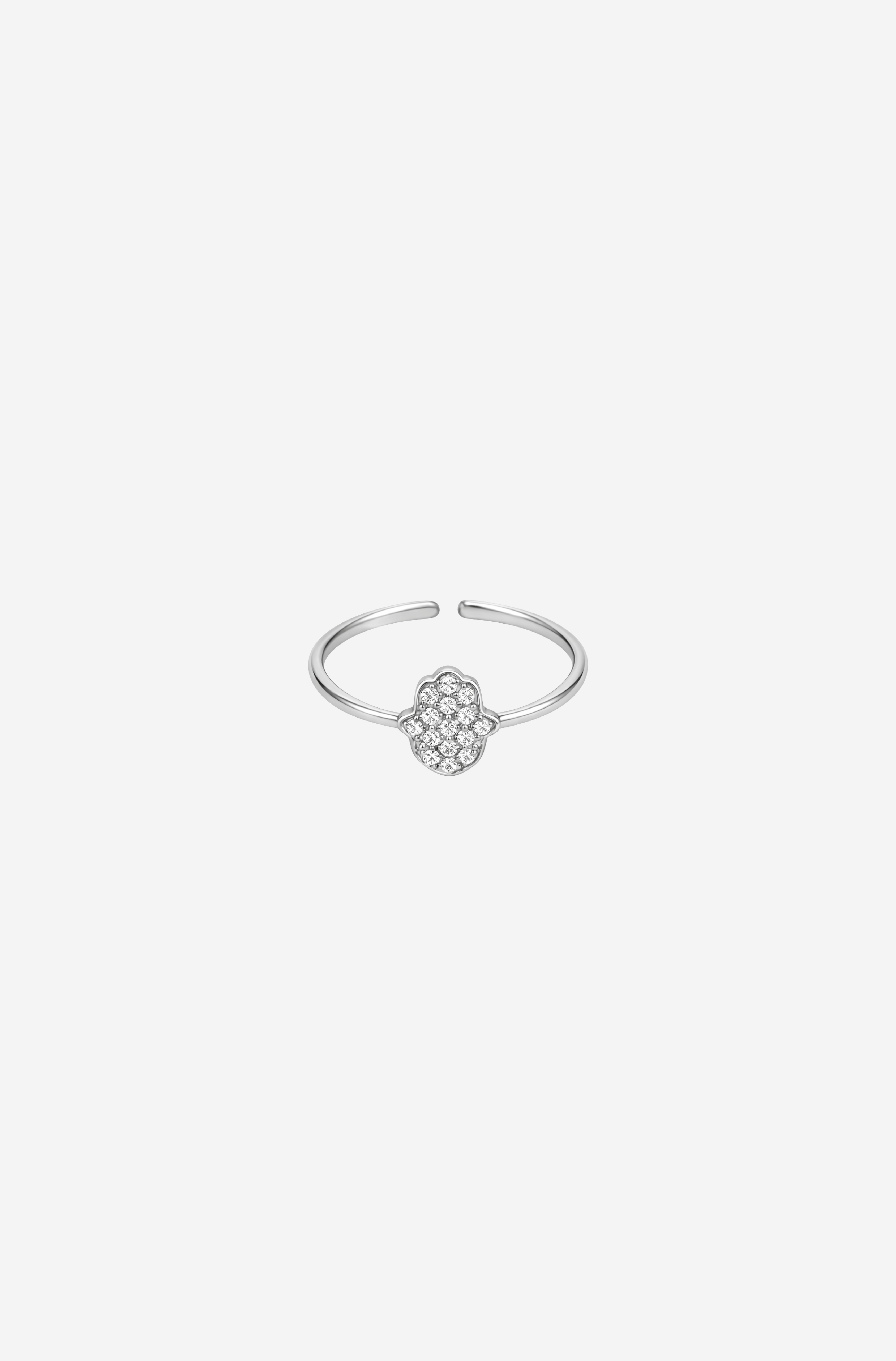 Silver Hamsa Pinky Ring