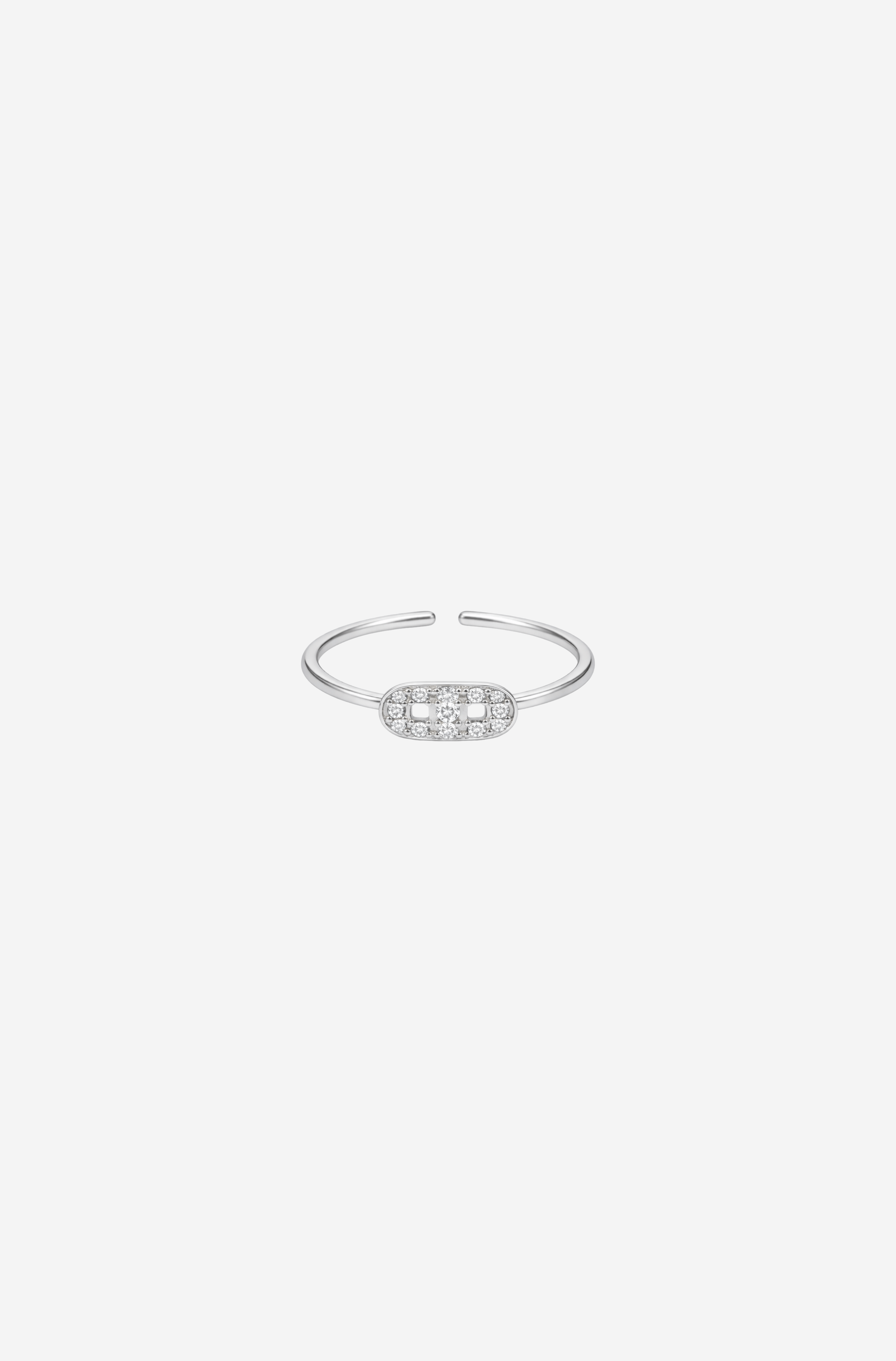 Silver Oval Pinky Ring
