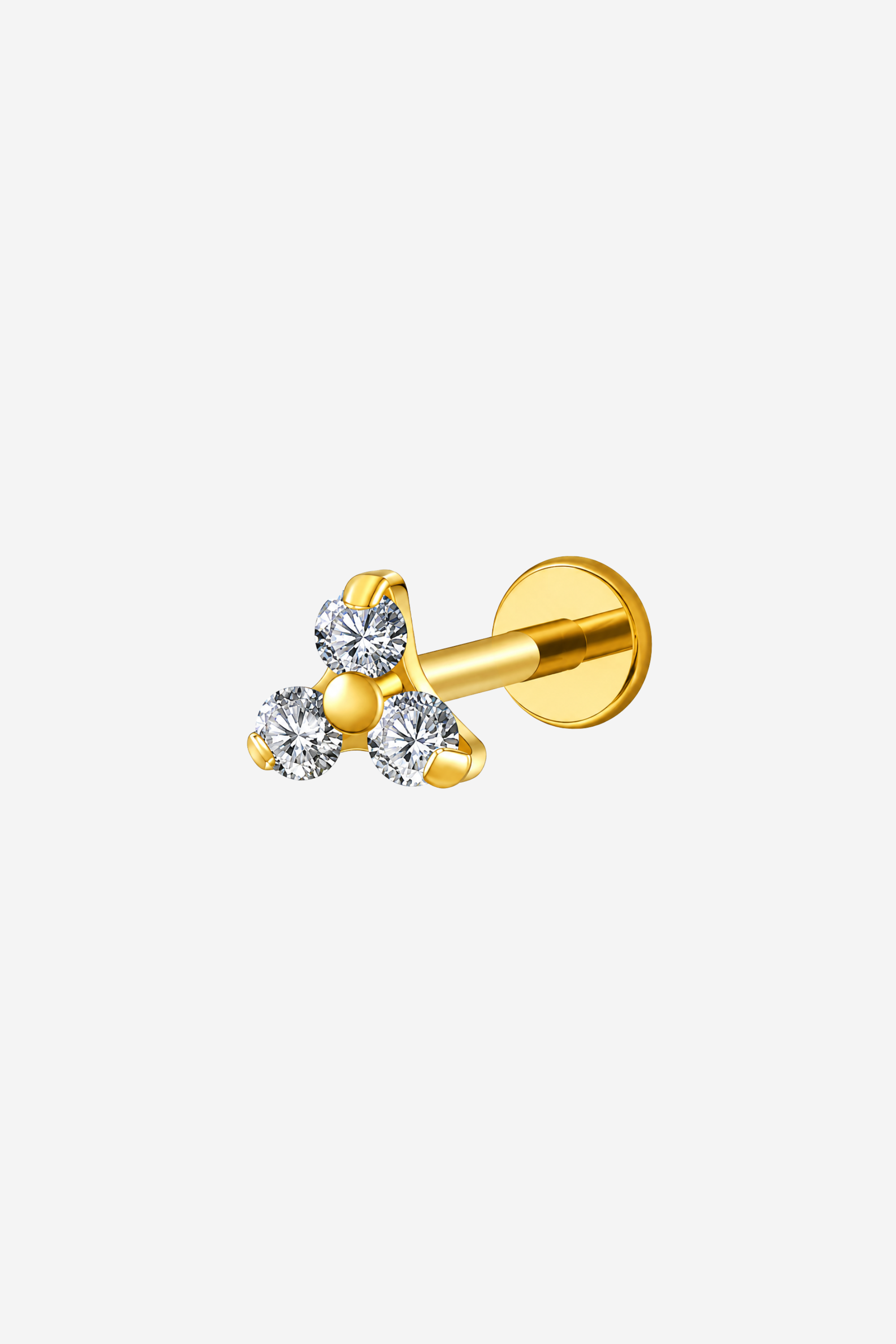 White Tri Titanium Piercing