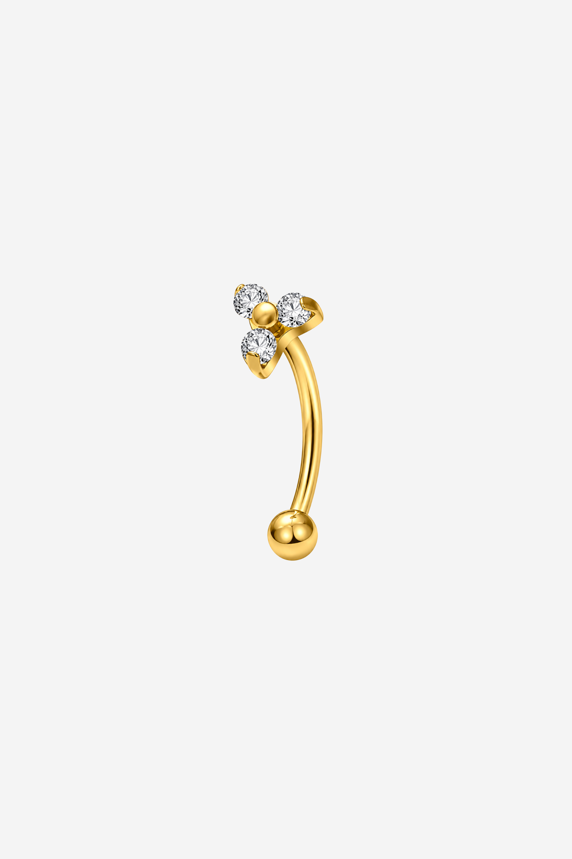 Trio Curve Gold Titanium Piercing