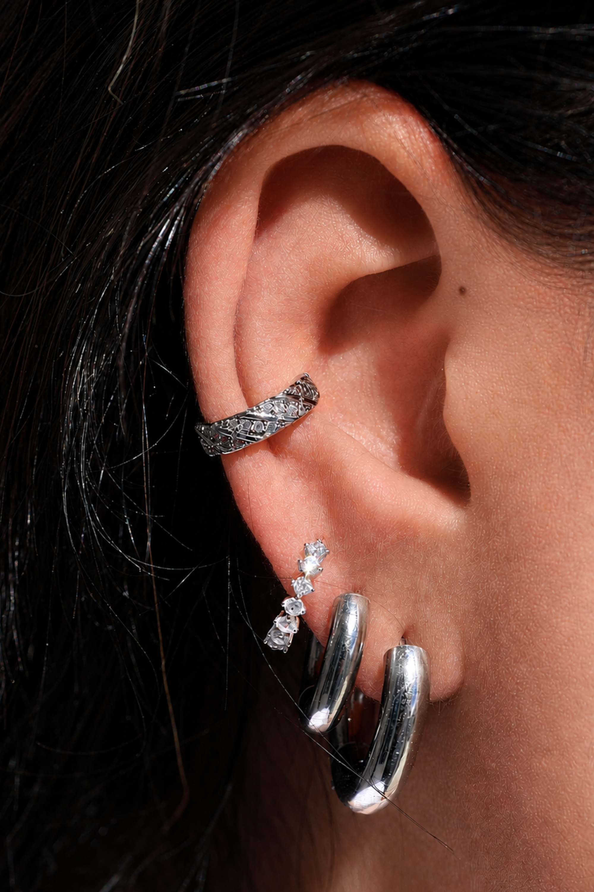 Silver Candy Earcuff