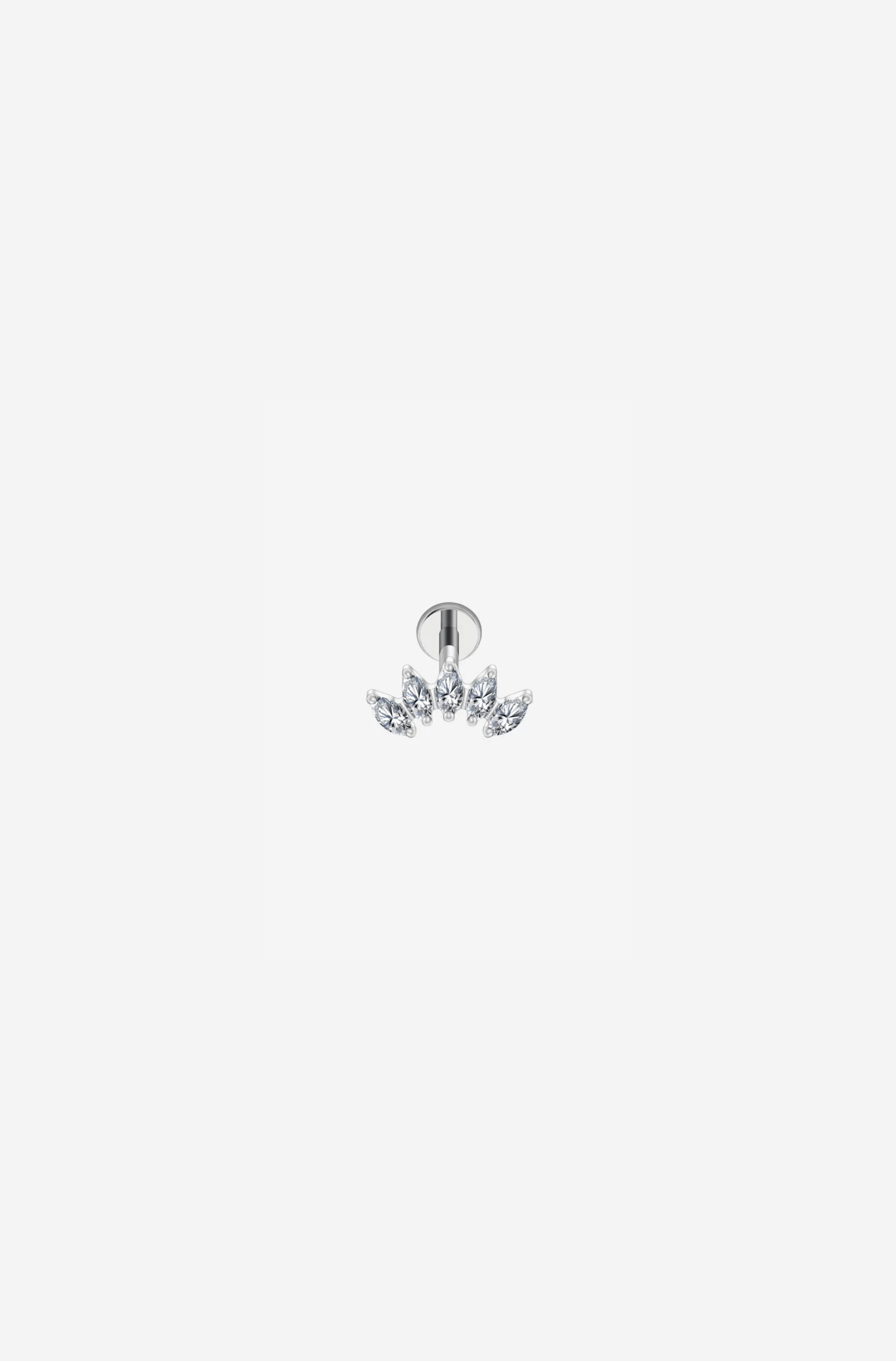 Silver White Crown Titanium Piercing