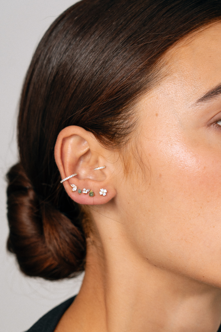 White Fleur Titanium Piercing