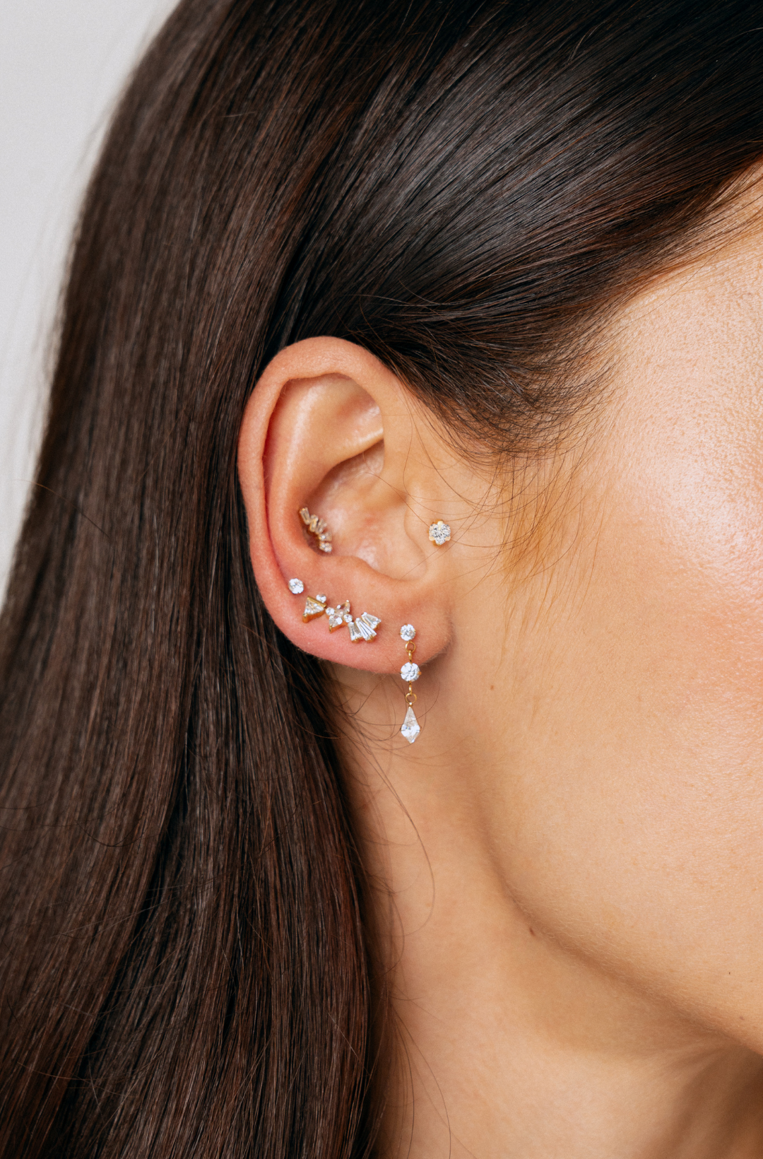 White Heart Titanium Piercing