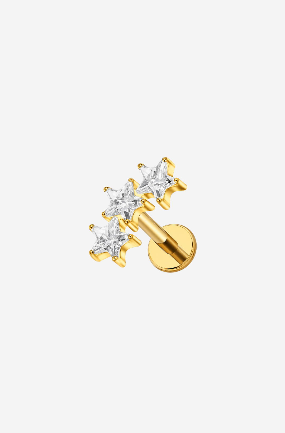 White Triple Star Titanium Piercing