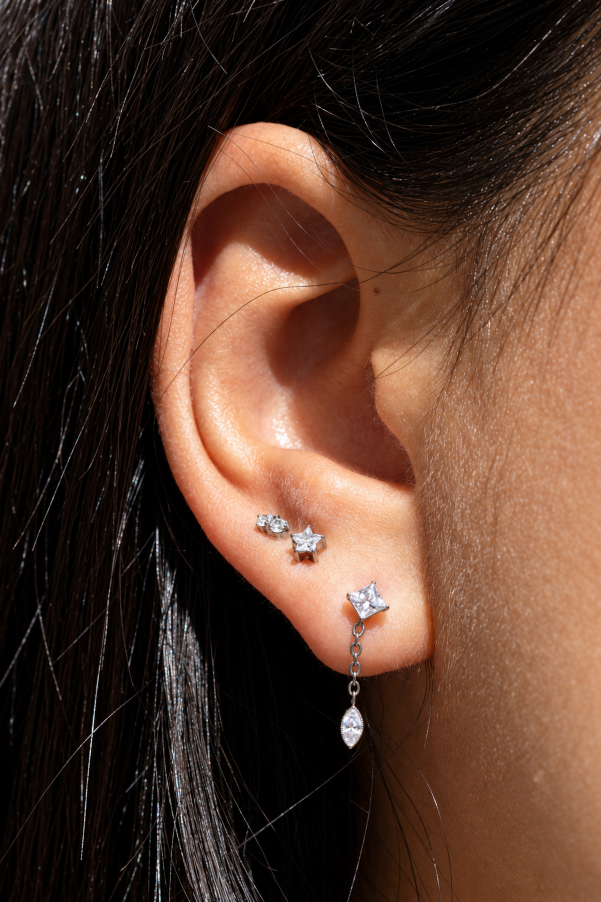 Silver Mist Titanium Piercing