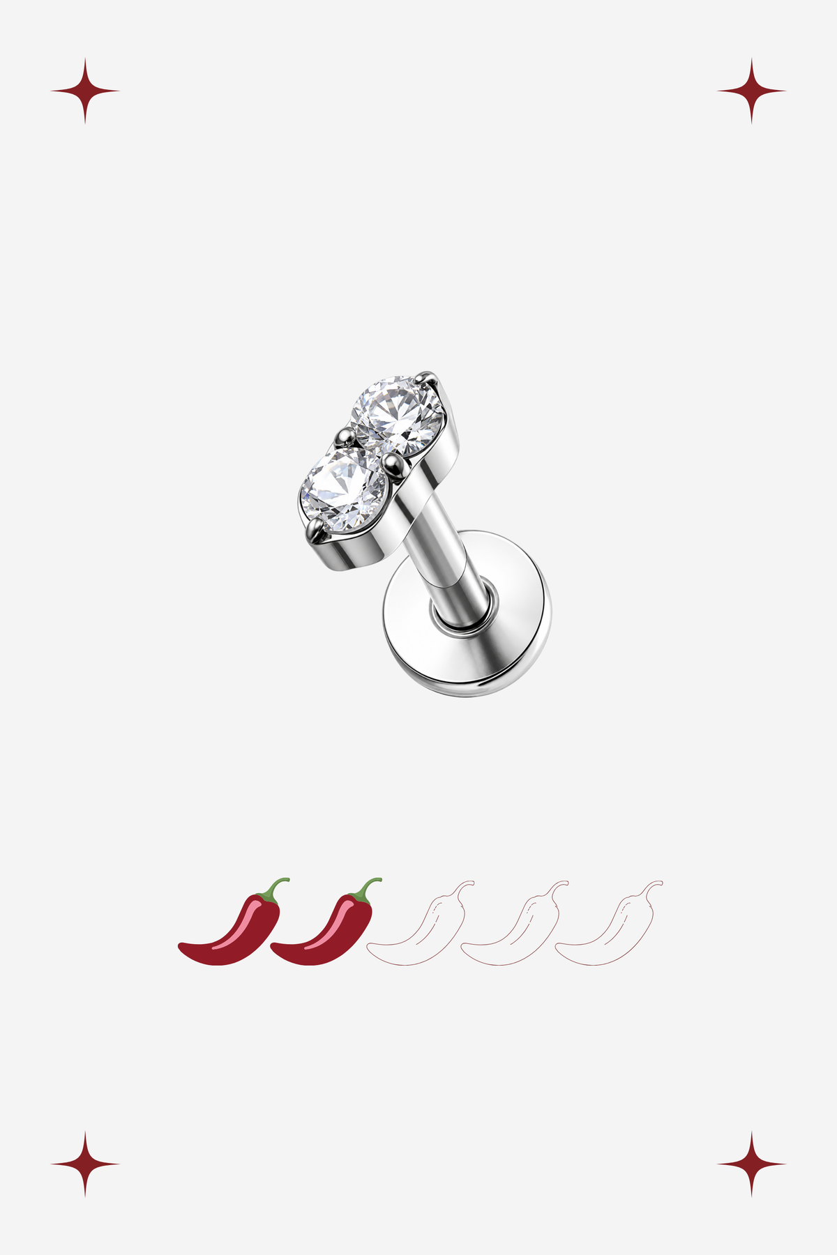 Silver White Duo Titanium Piercing