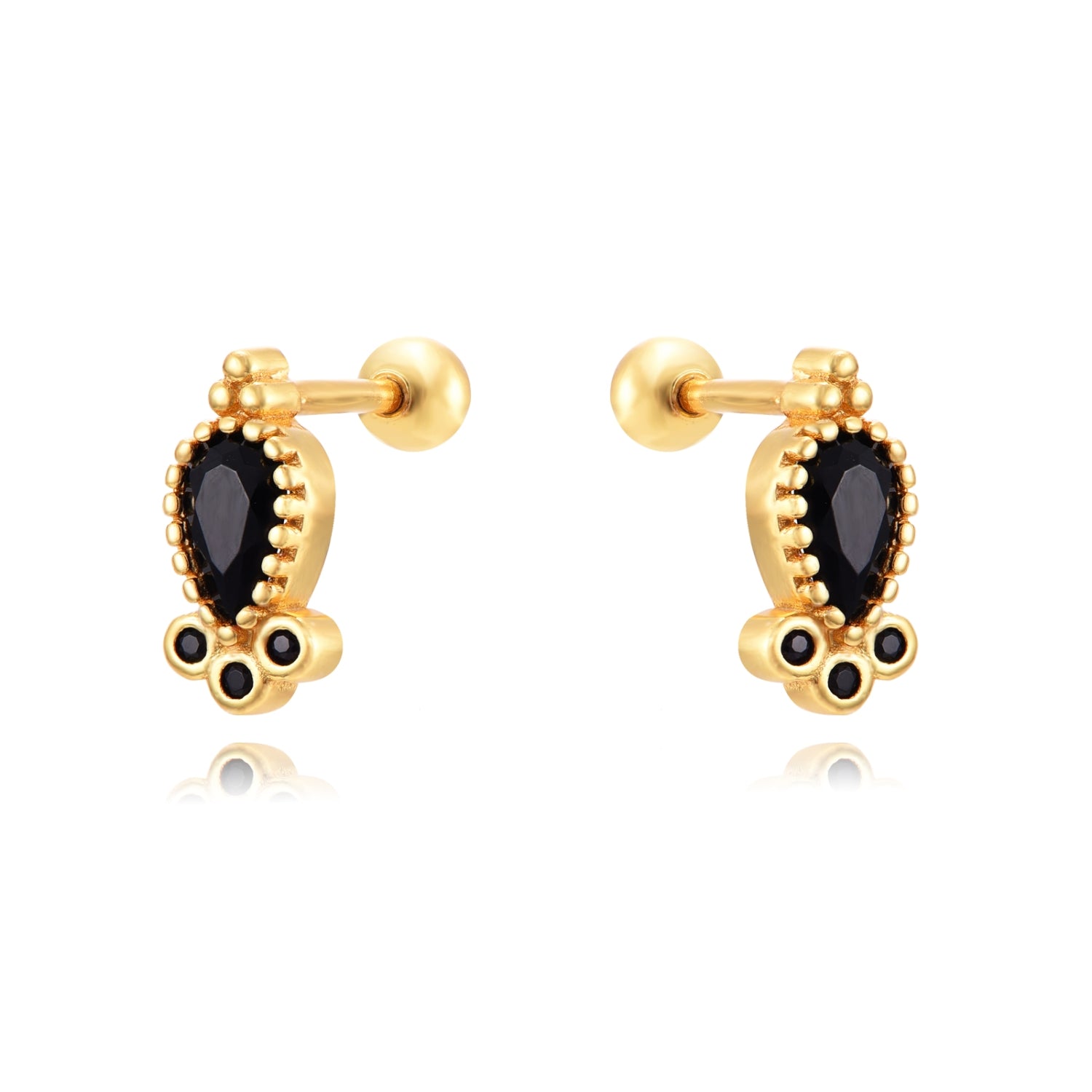 Black Teardrop Piercing