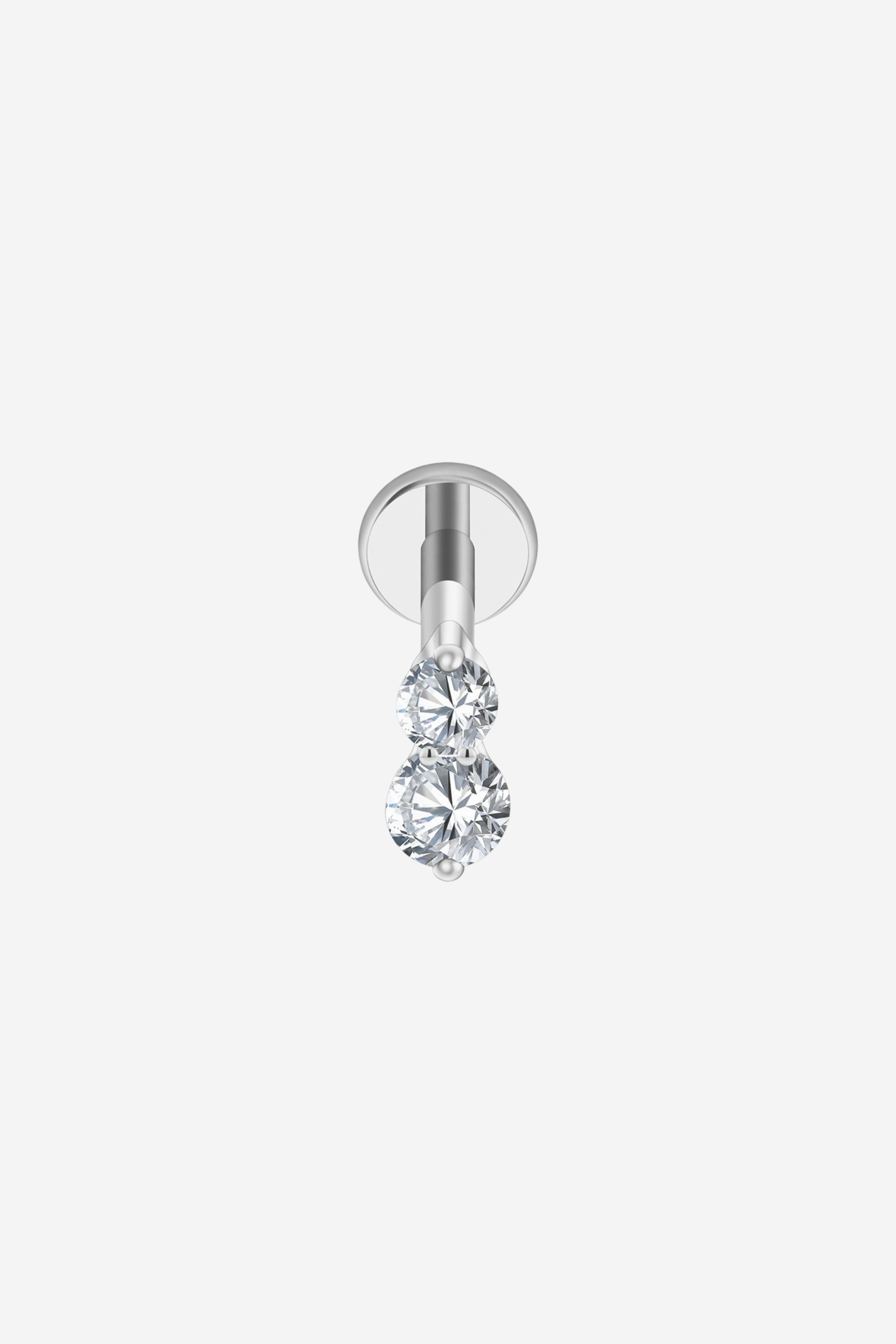Piercing Prateado Double em Titânio