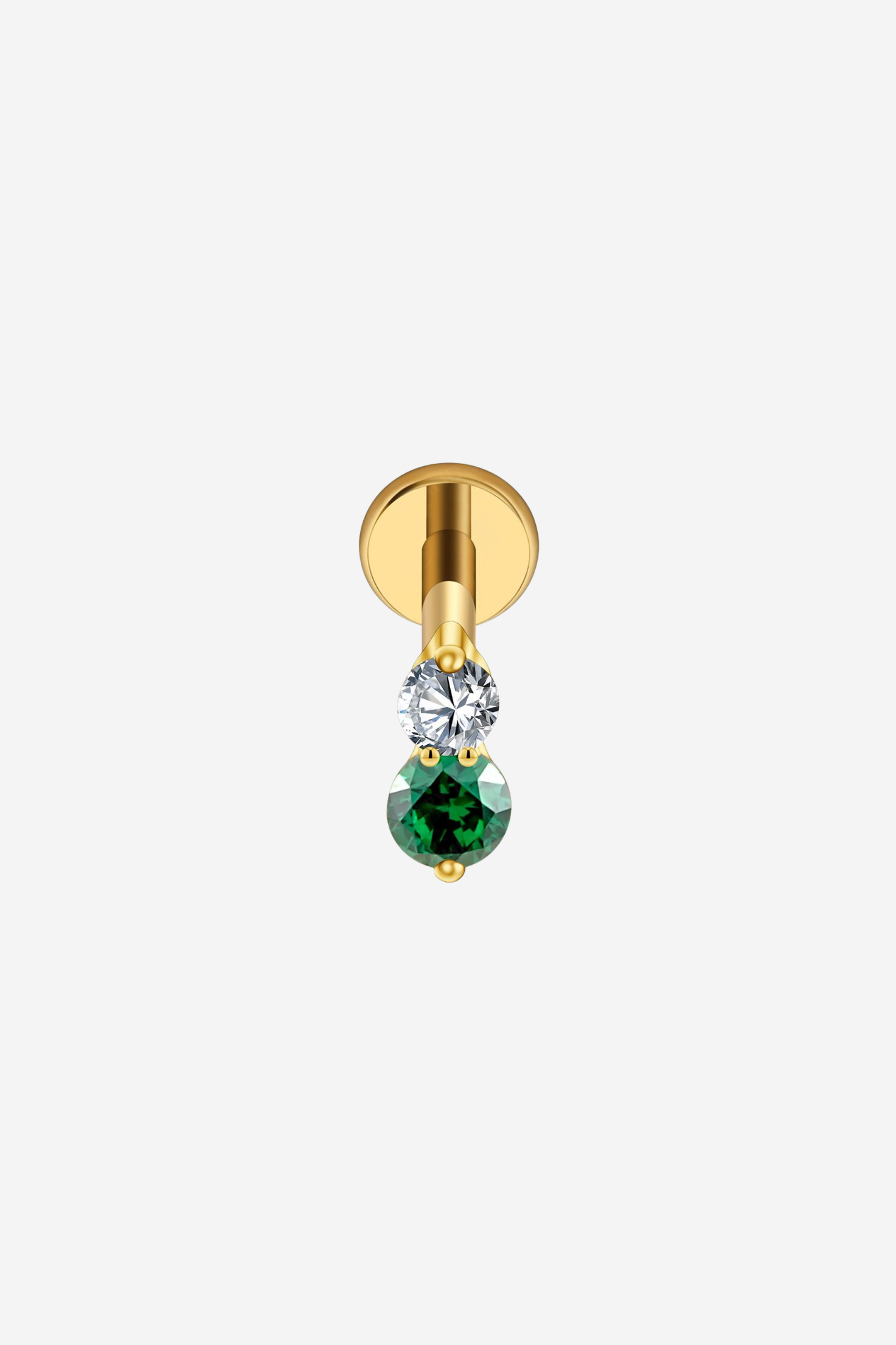 Piercing Double Verde em Titânio