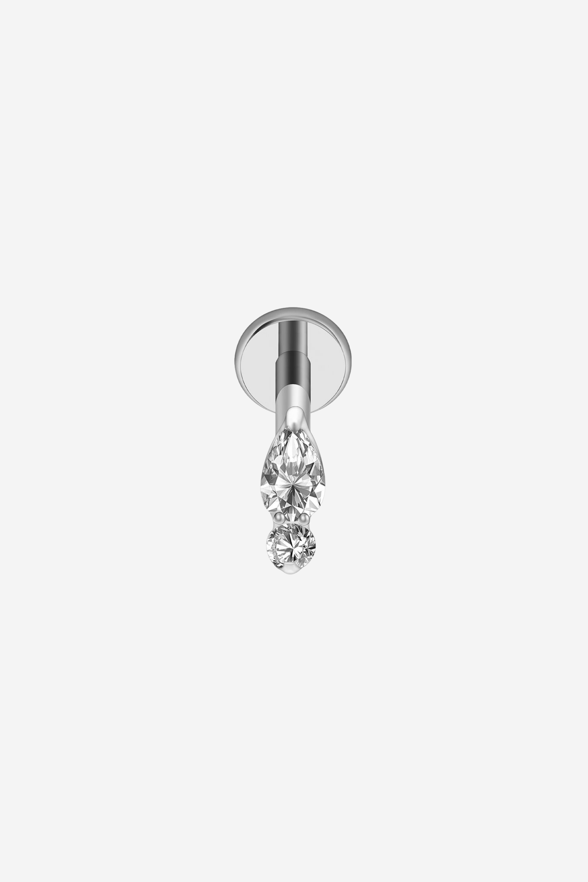 Piercing Prateado Round Double em Titânio