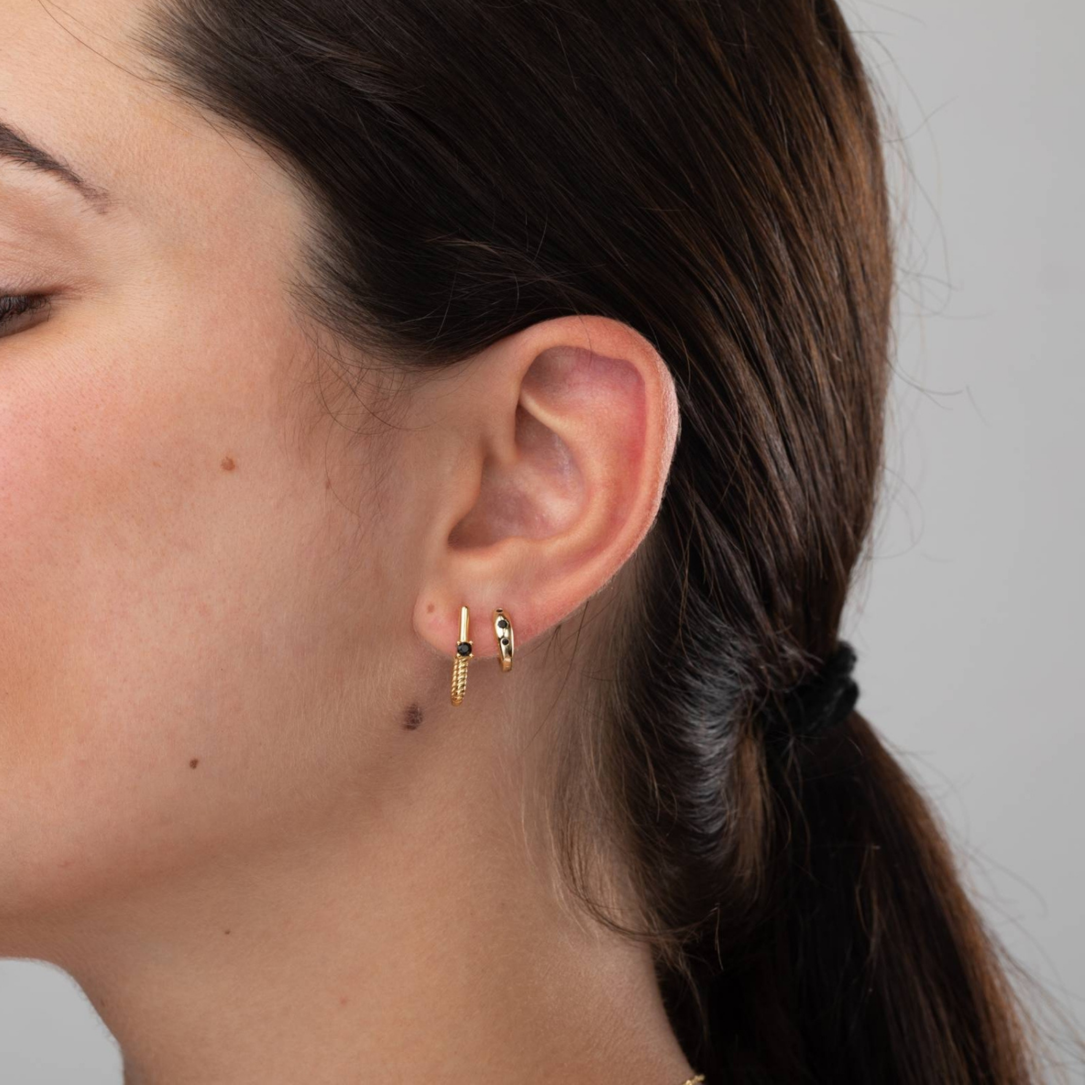 Black Twist Hoops