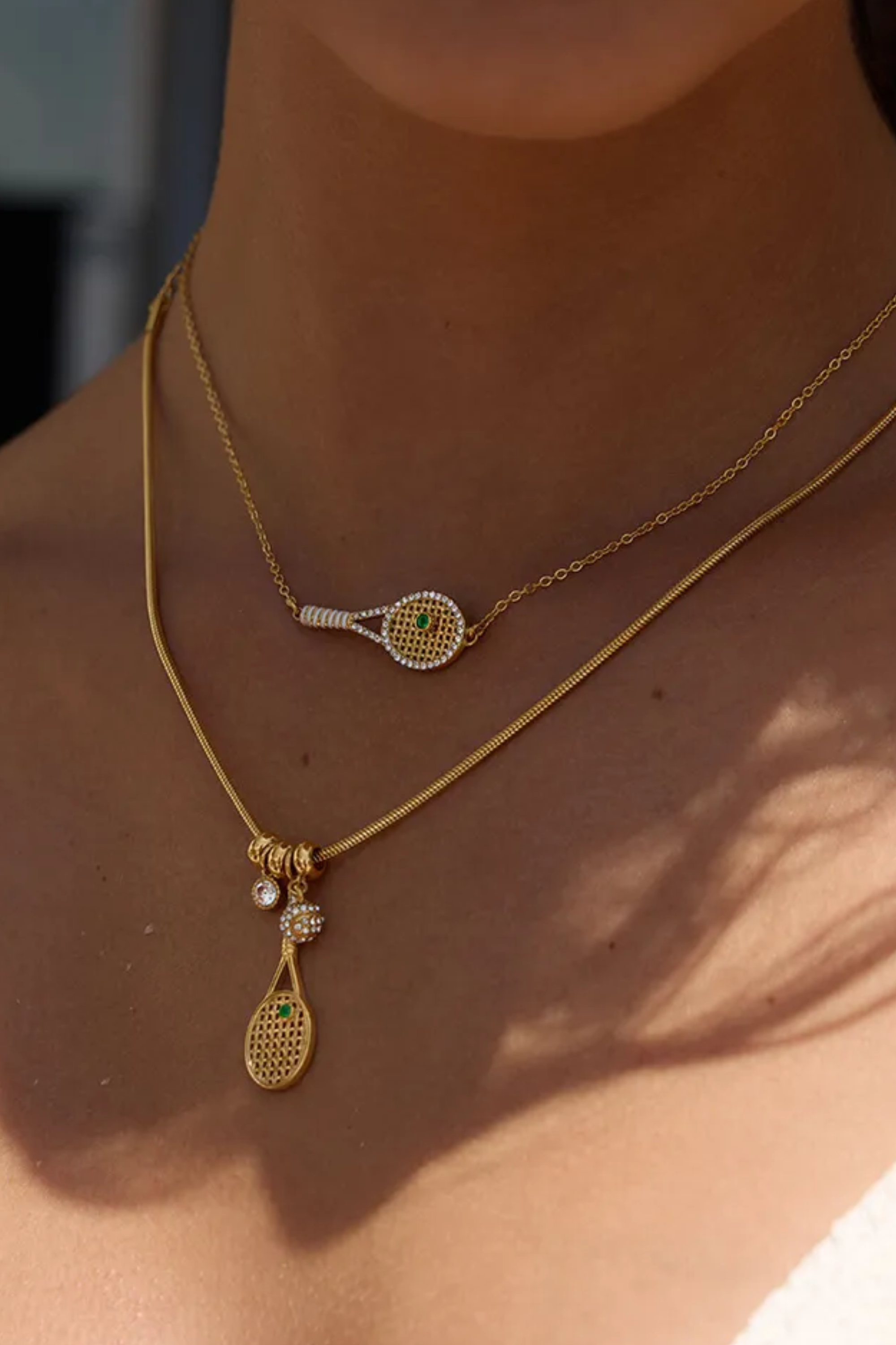 Racket Green Necklace