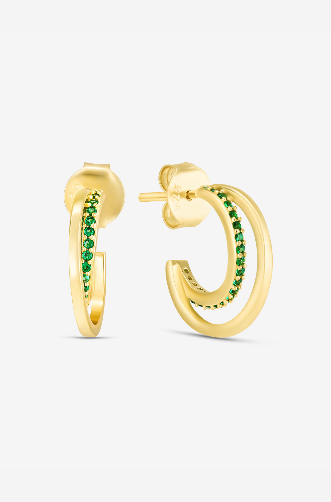 Green Glaze Earrings - Pair