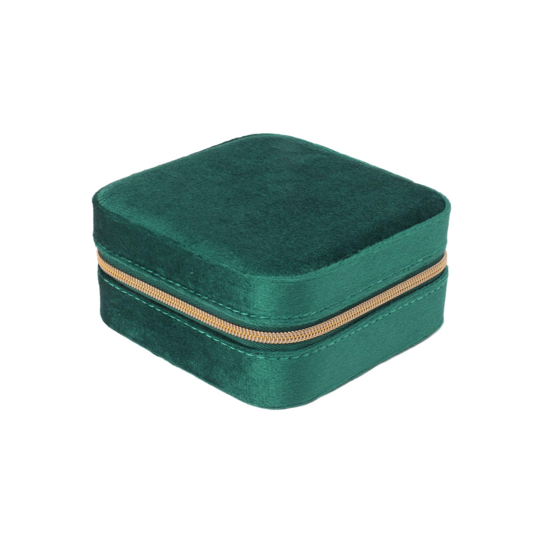 Velvet Dark Green Jewellery Box