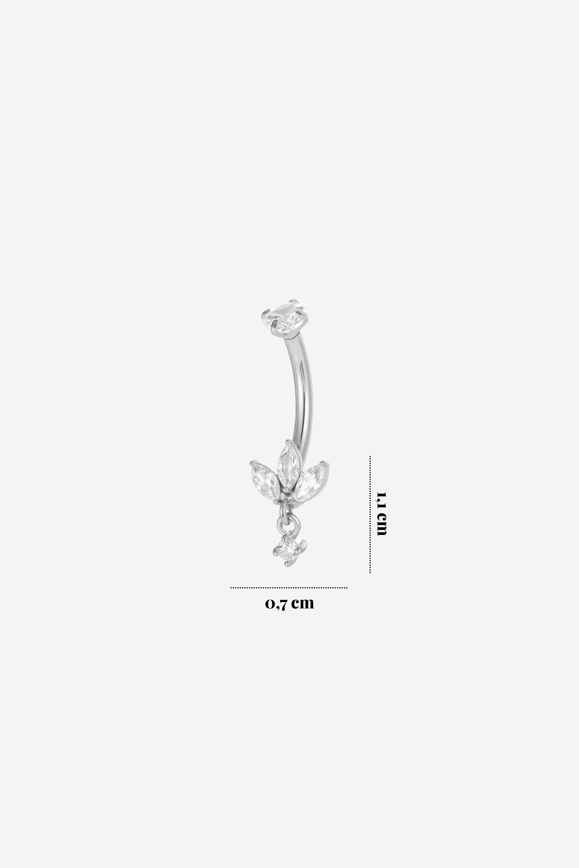 Piercing Umbigo Sparkle Prateado