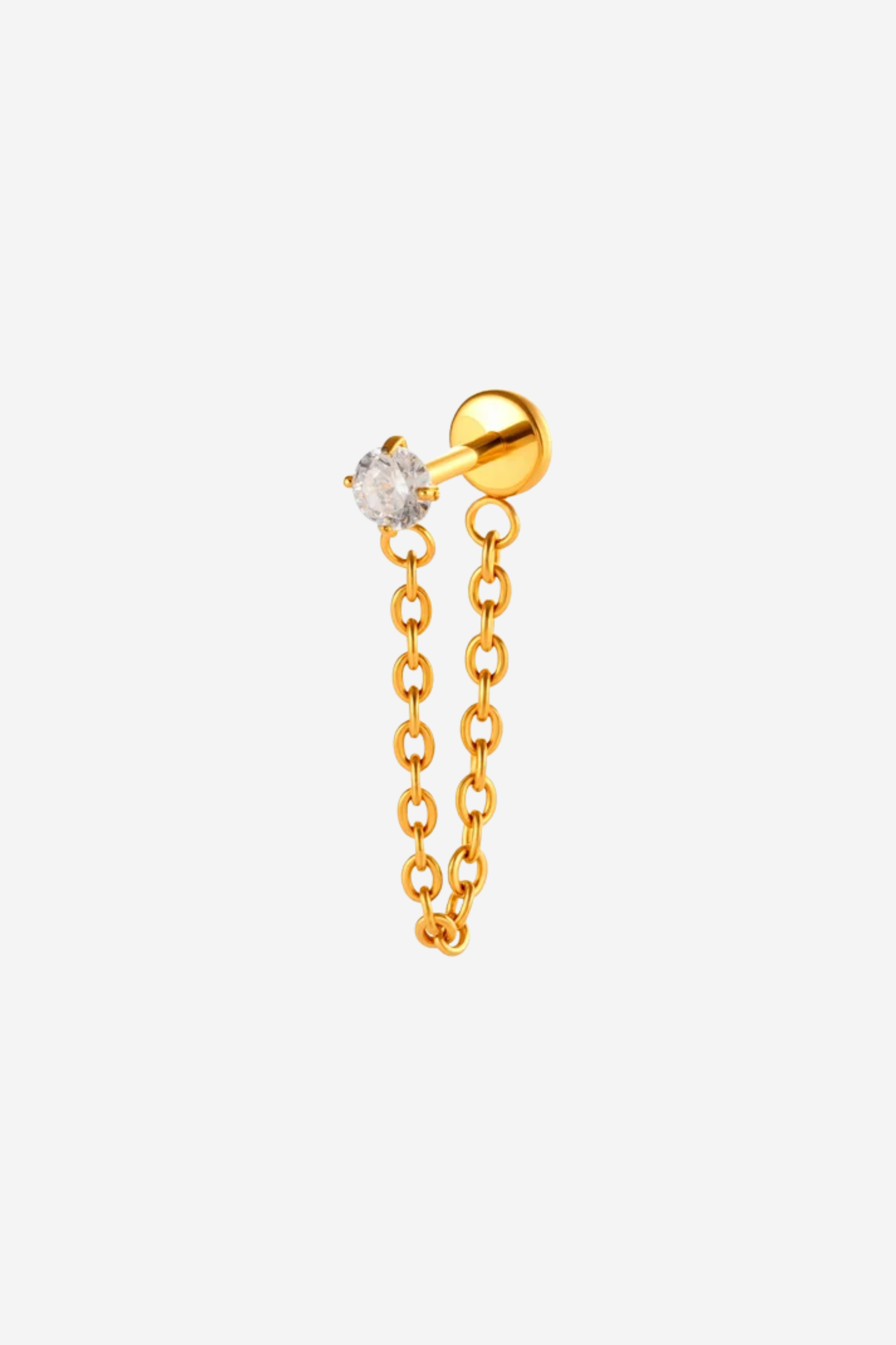 Piercing White Round Chain em Titânio