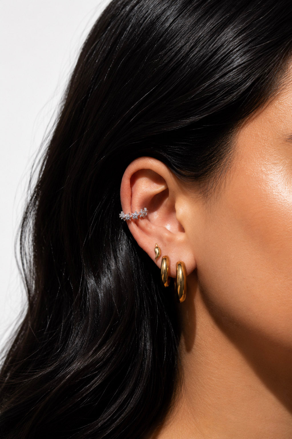 Earcuff Prateado Sea
