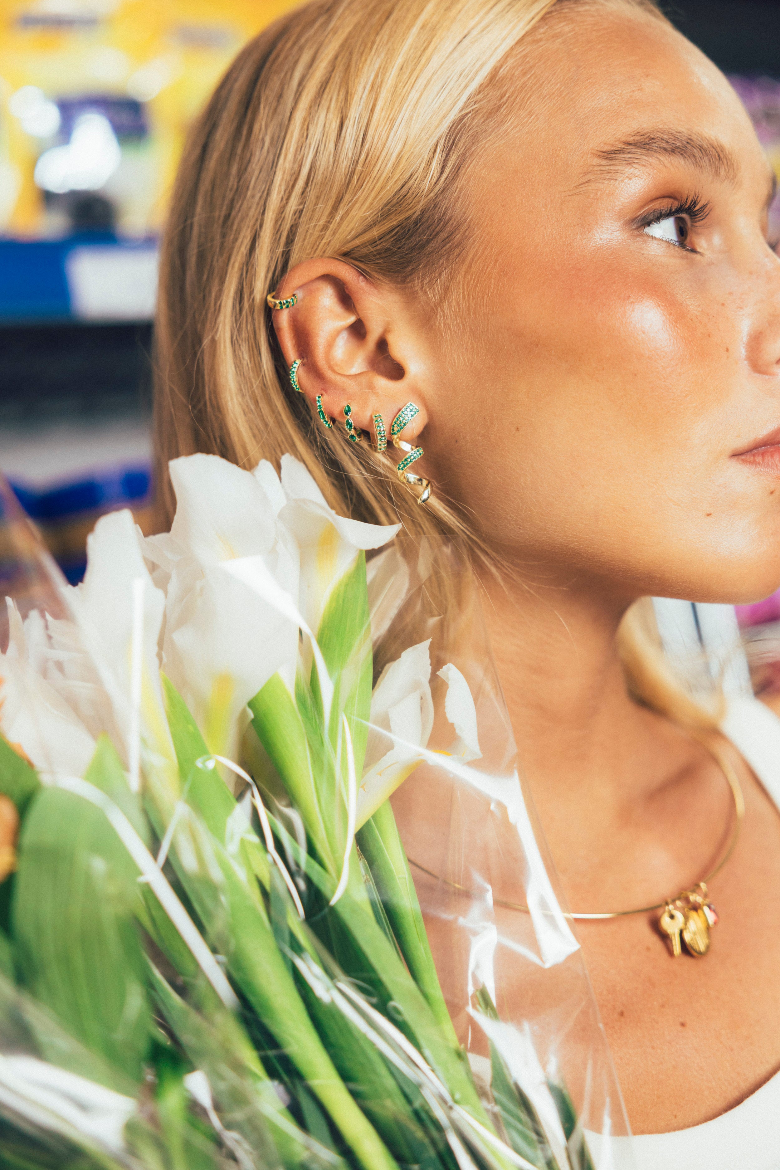 Green Swirl Earrings - Pair