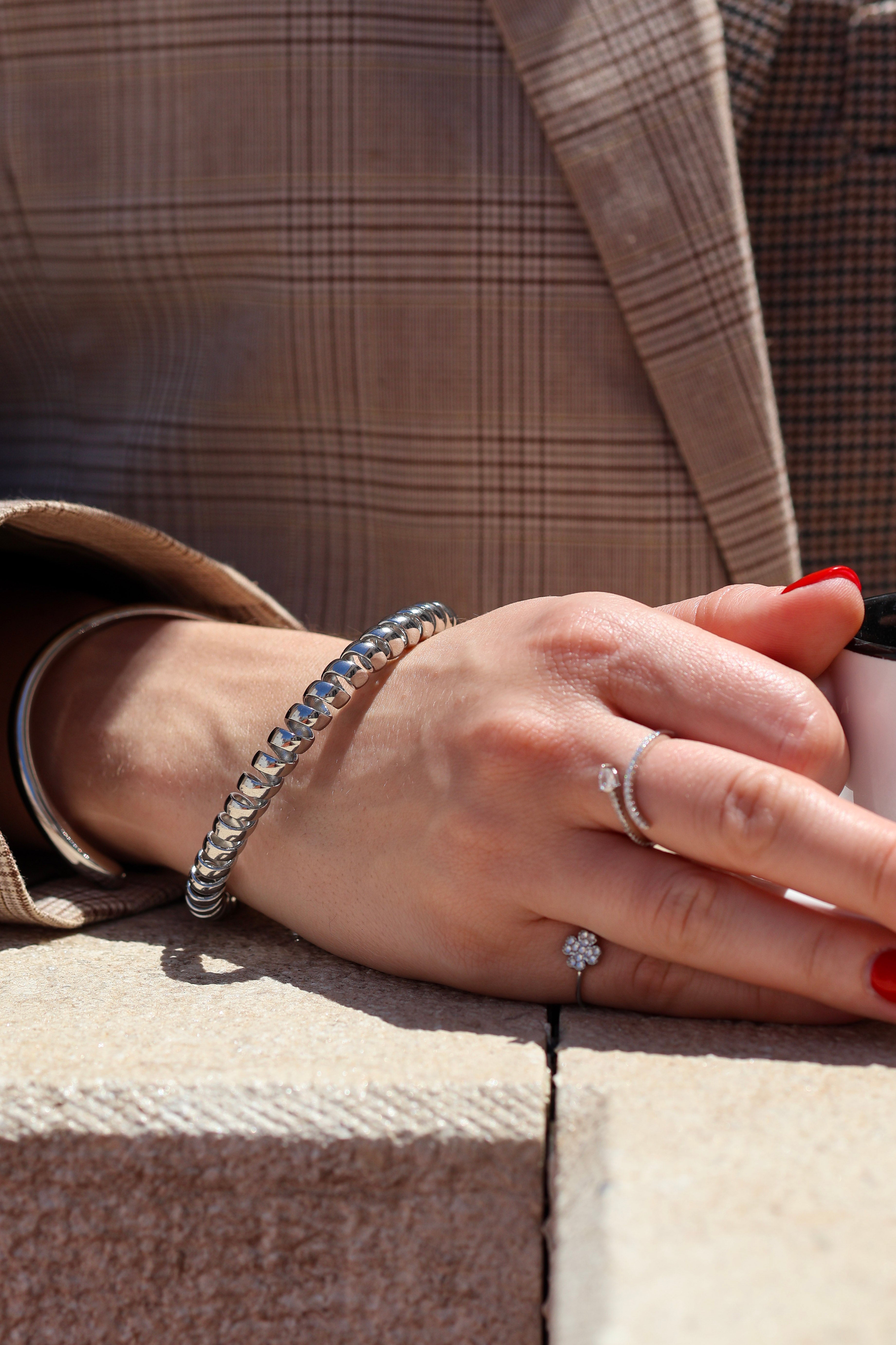 Silver Wave Bracelet