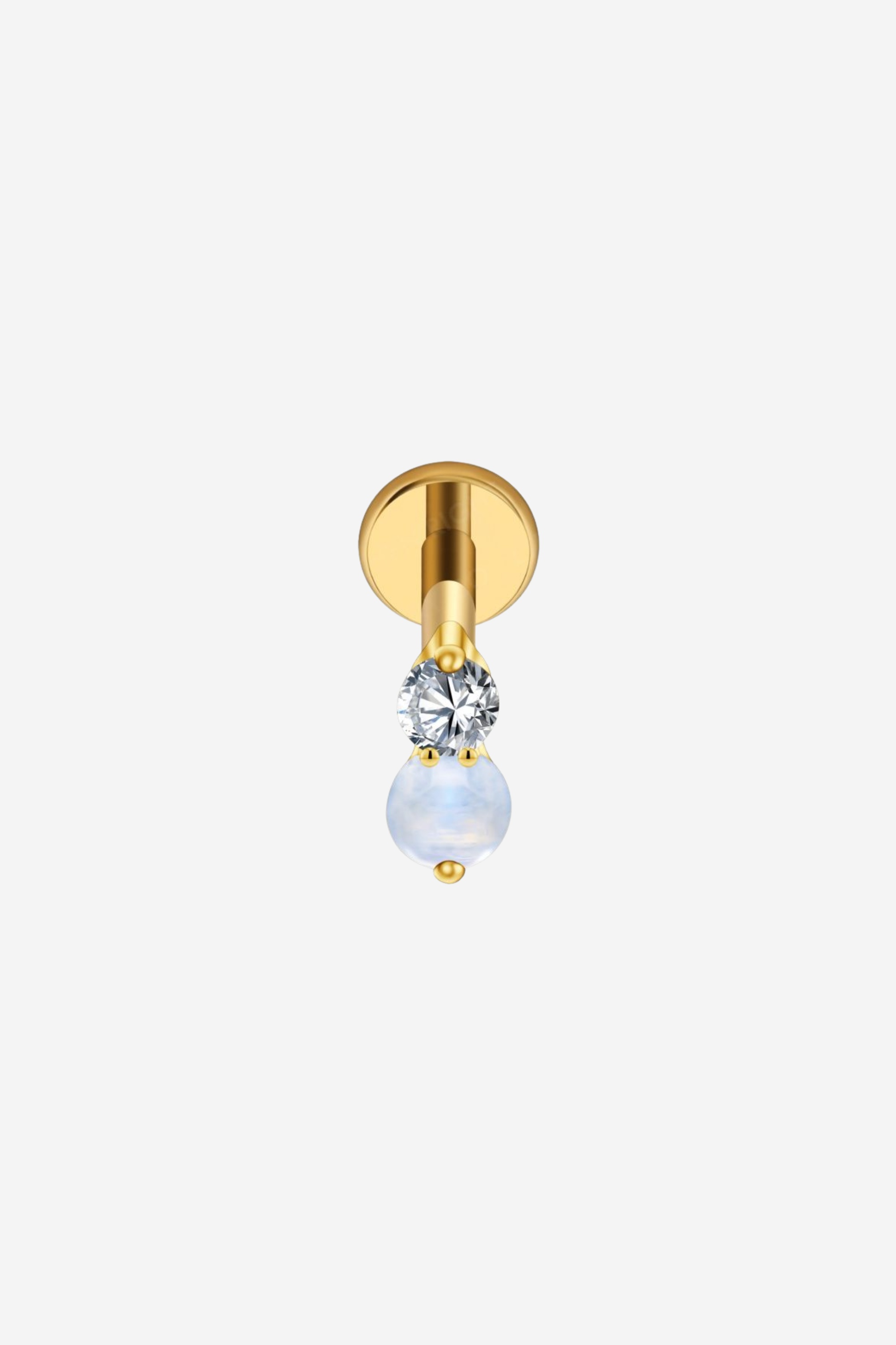 Double Moonstone Titanium Piercing