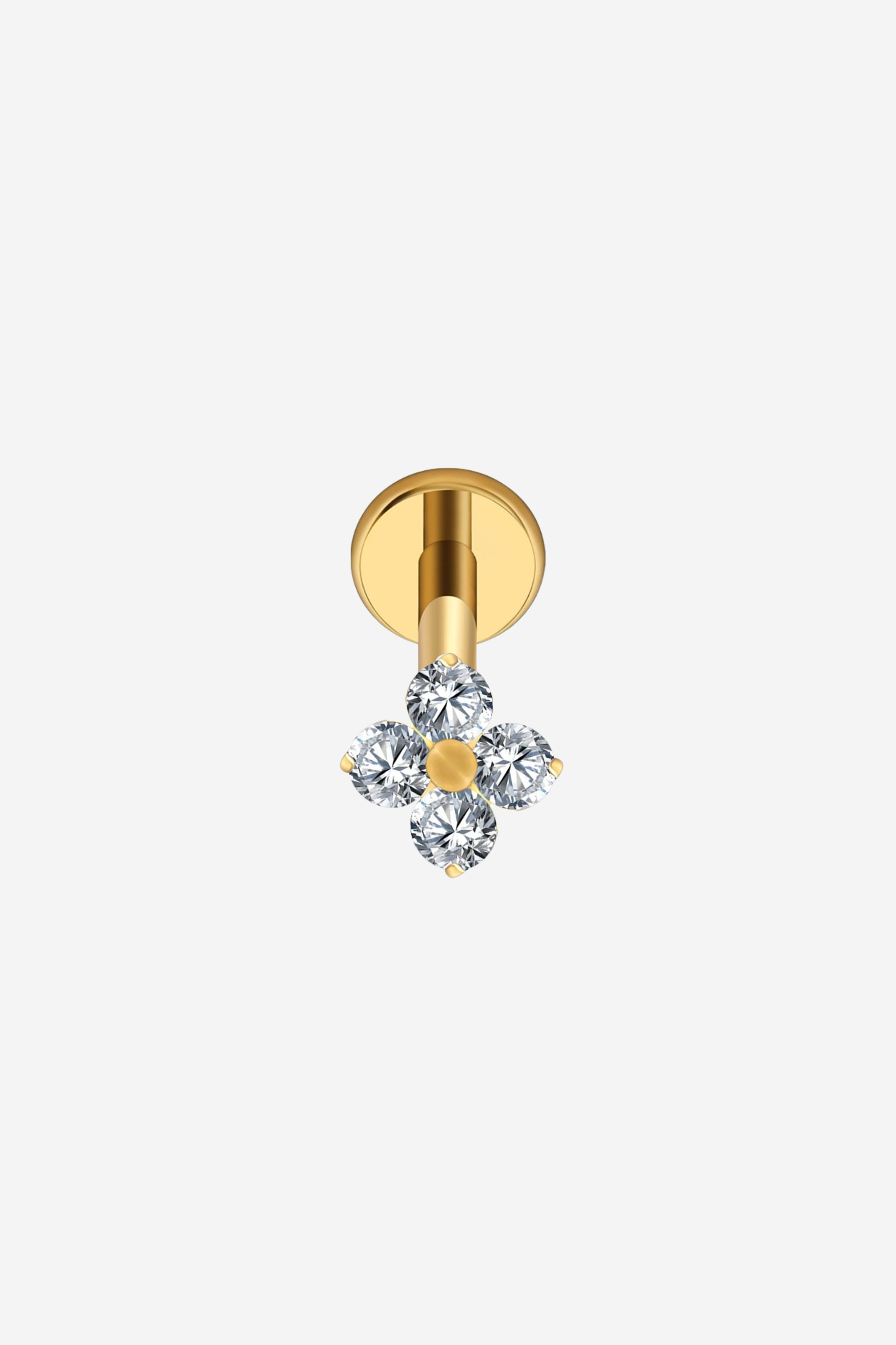 White Flower Titanium Piercing