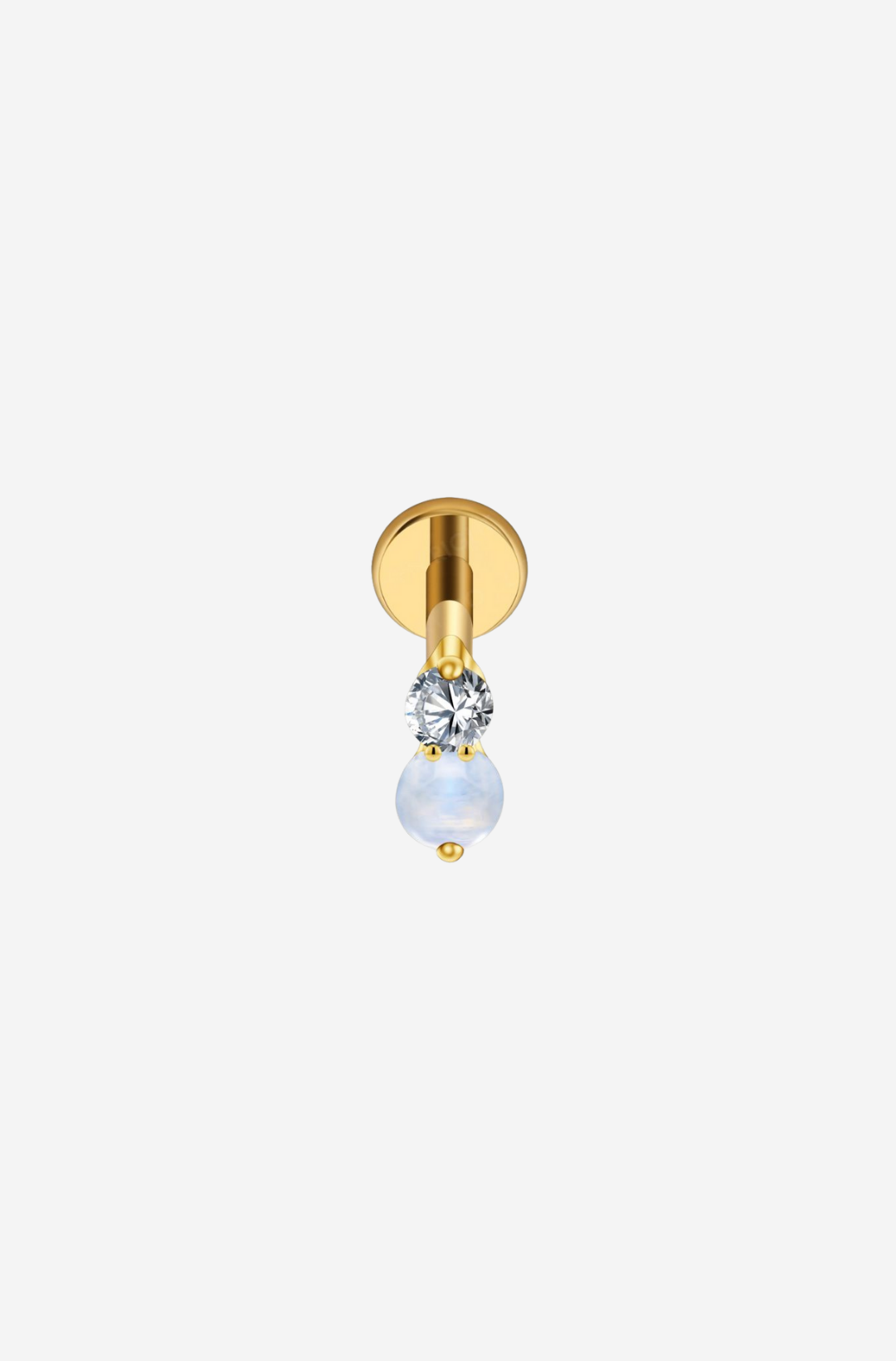 Double Moonstone Titanium Piercing
