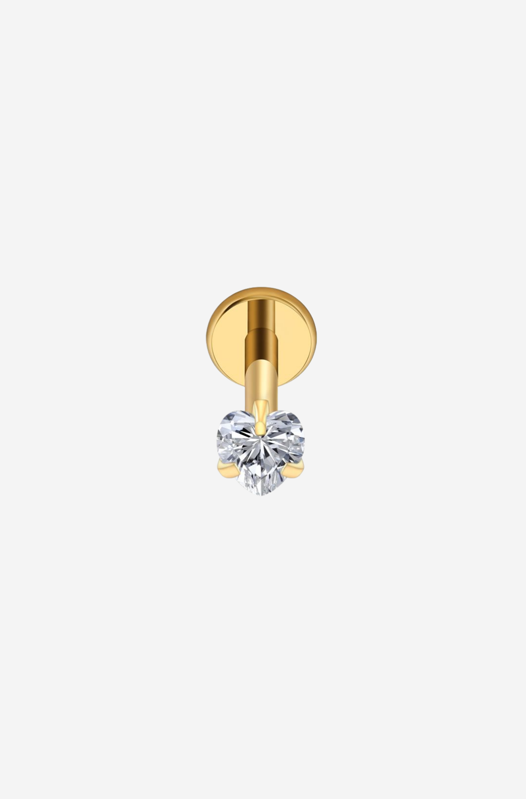 White Heart Titanium Piercing