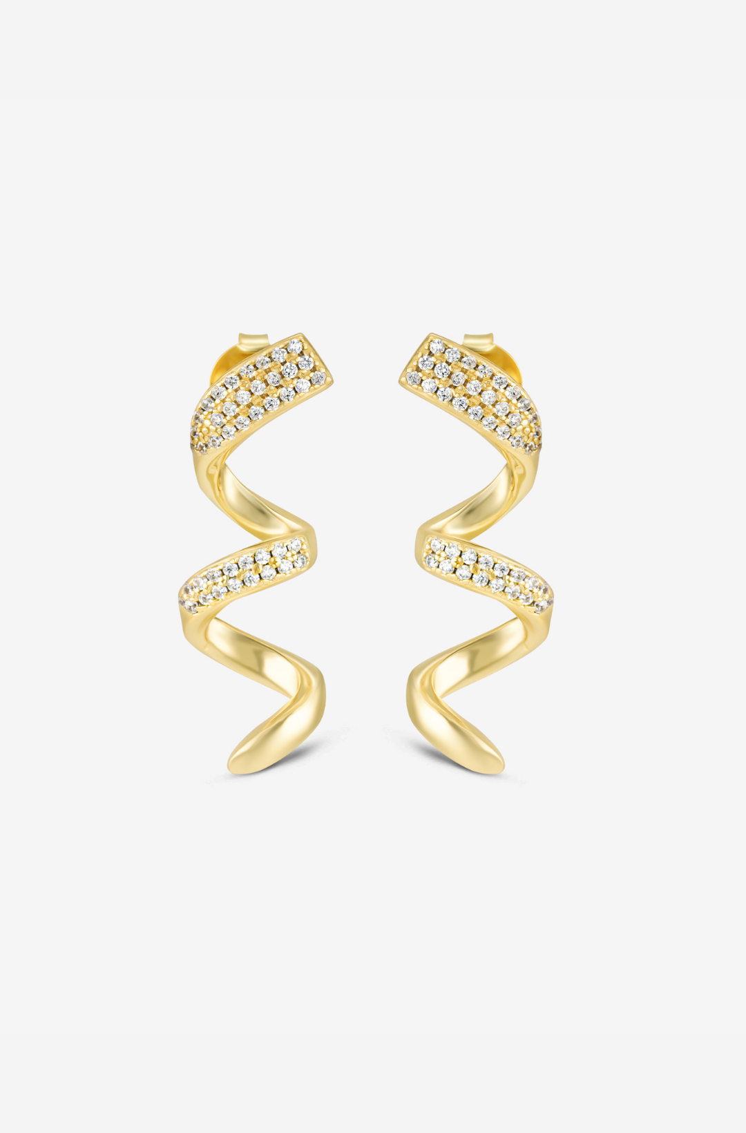 White Swirl Earrings - Pair