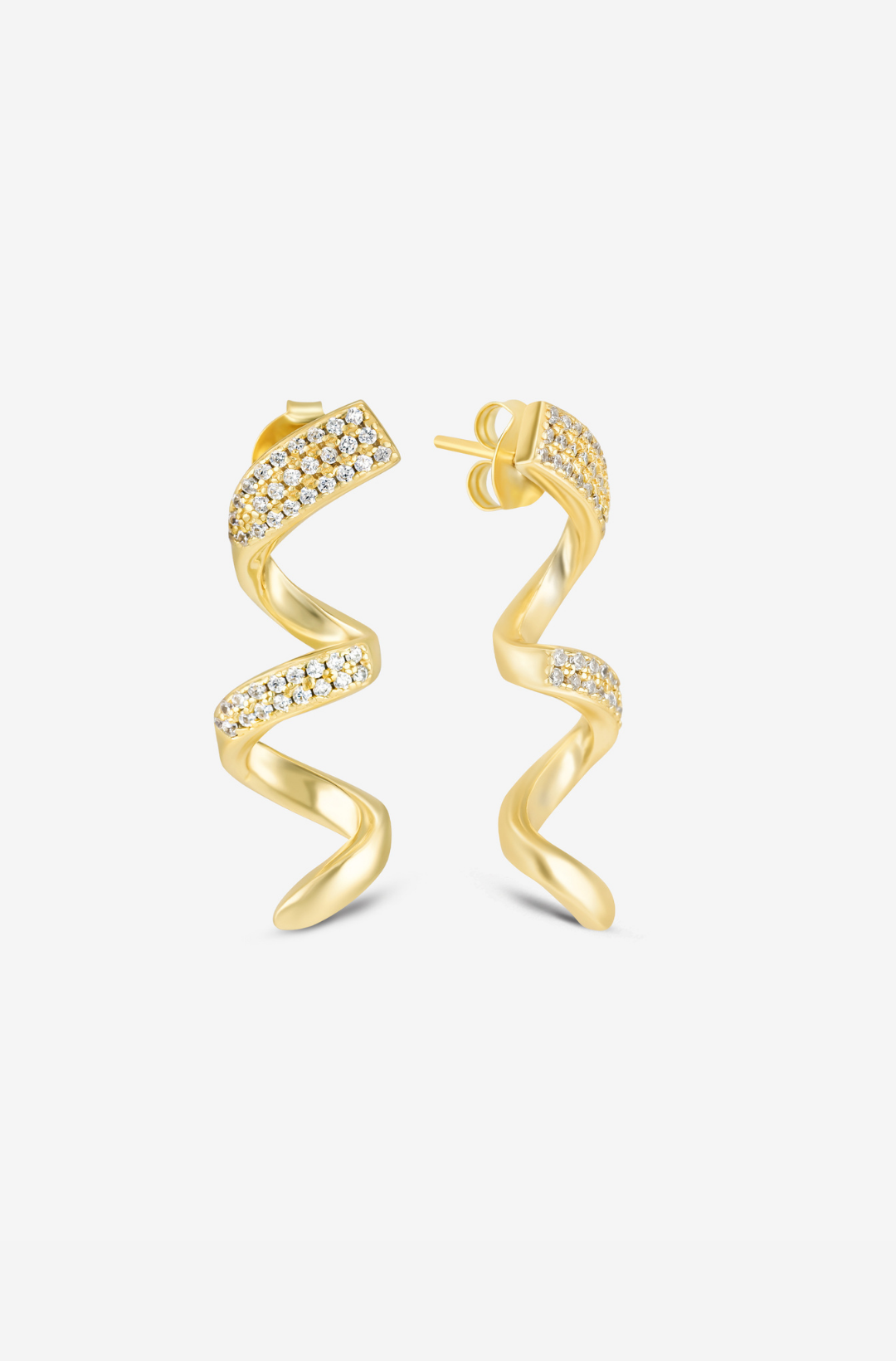 White Swirl Earrings - Pair
