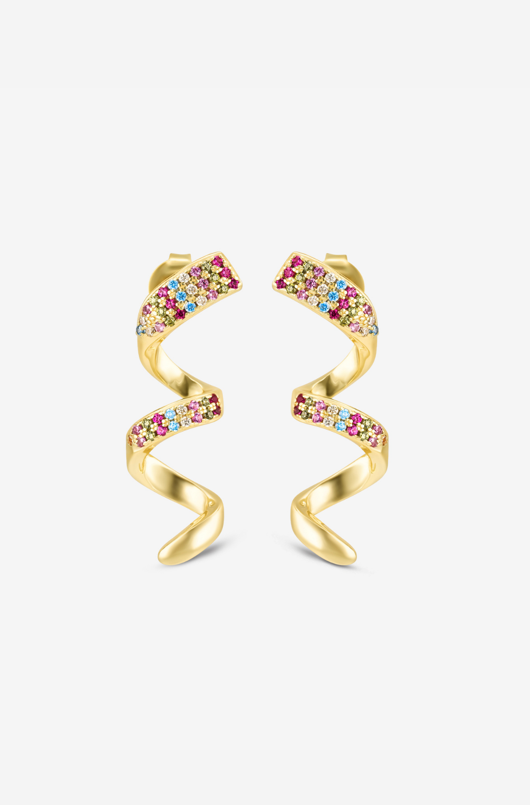 Multicolor Swirl Earrings - Pair