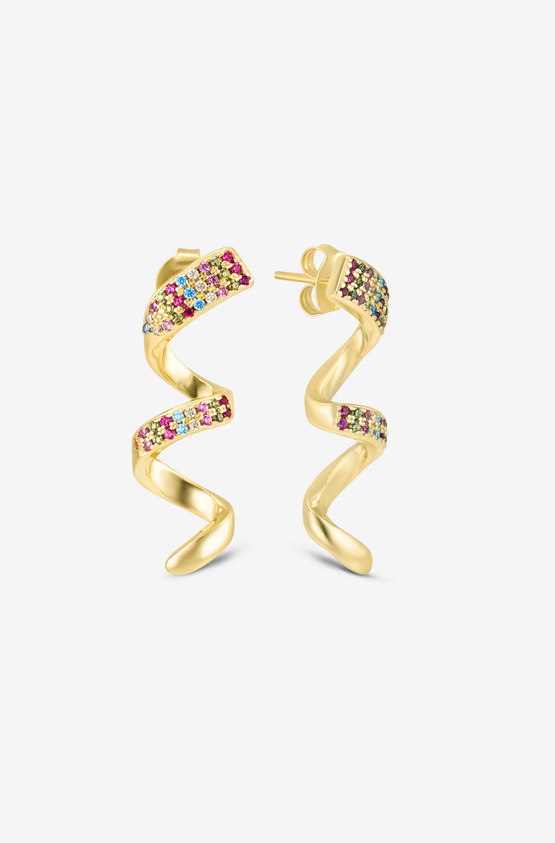 Multicolor Swirl Earrings - Pair
