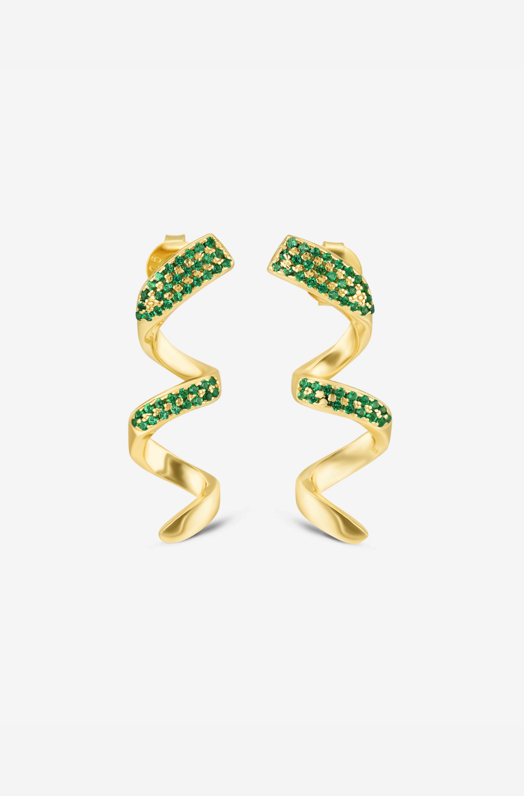 Green Swirl Earrings - Pair