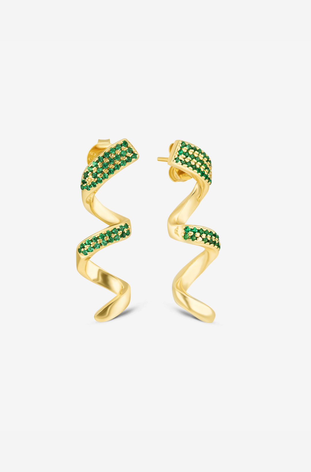 Green Swirl Earrings - Pair