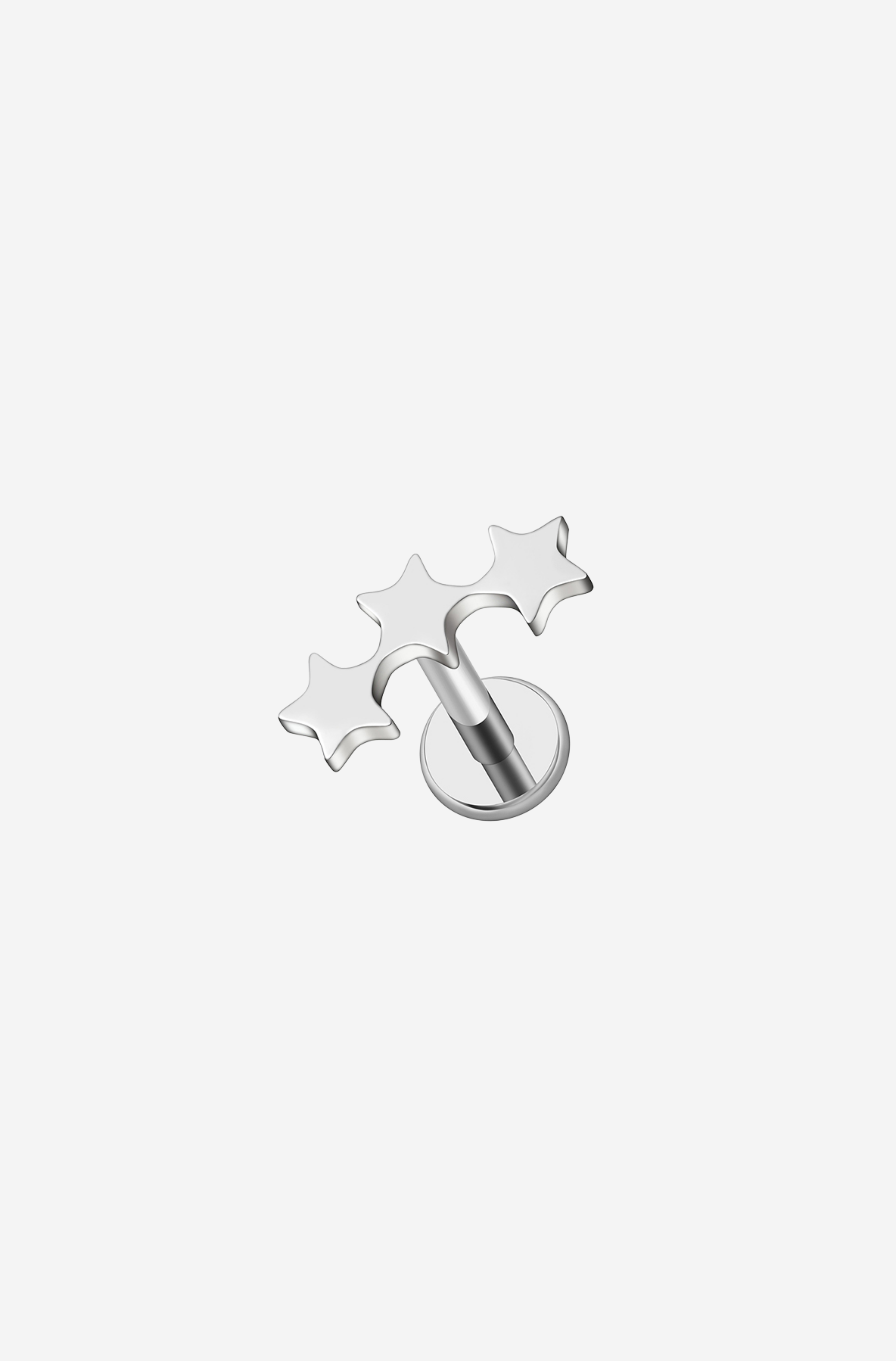 Silver Triple Star Titanium Piercing