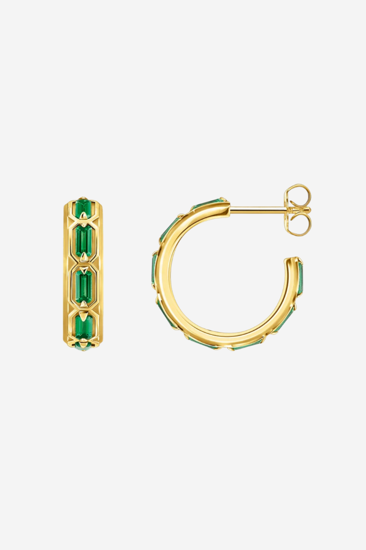 Green Aisha Hoops - Pair