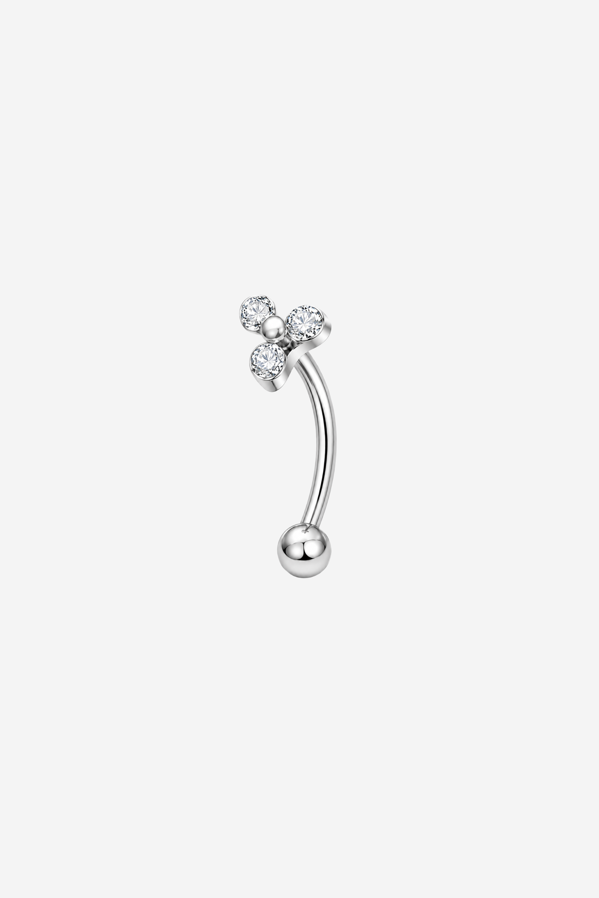 Trio Curve Silver Titanium Piercing