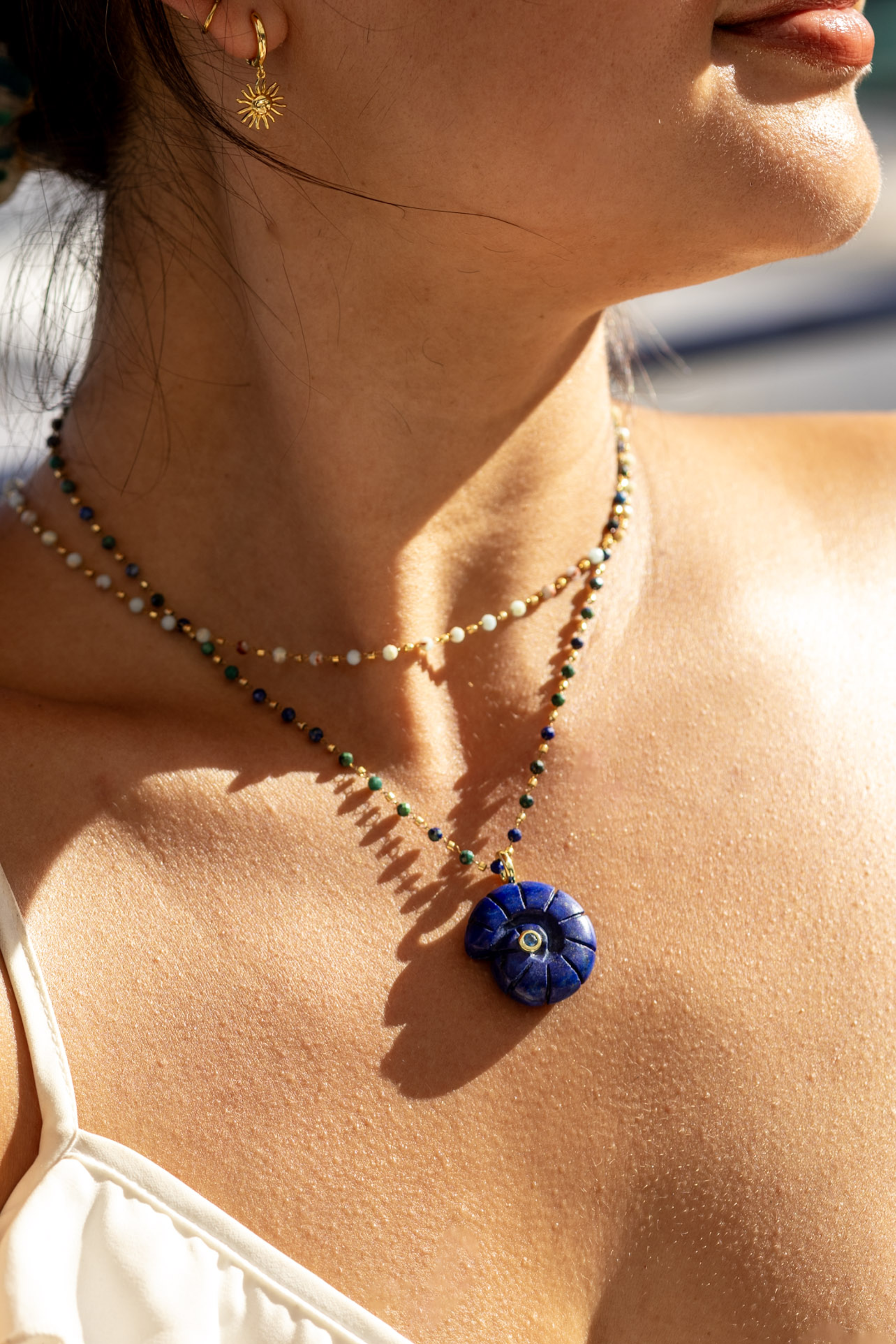 Shore Pendant - Natural Lapis Lazuli