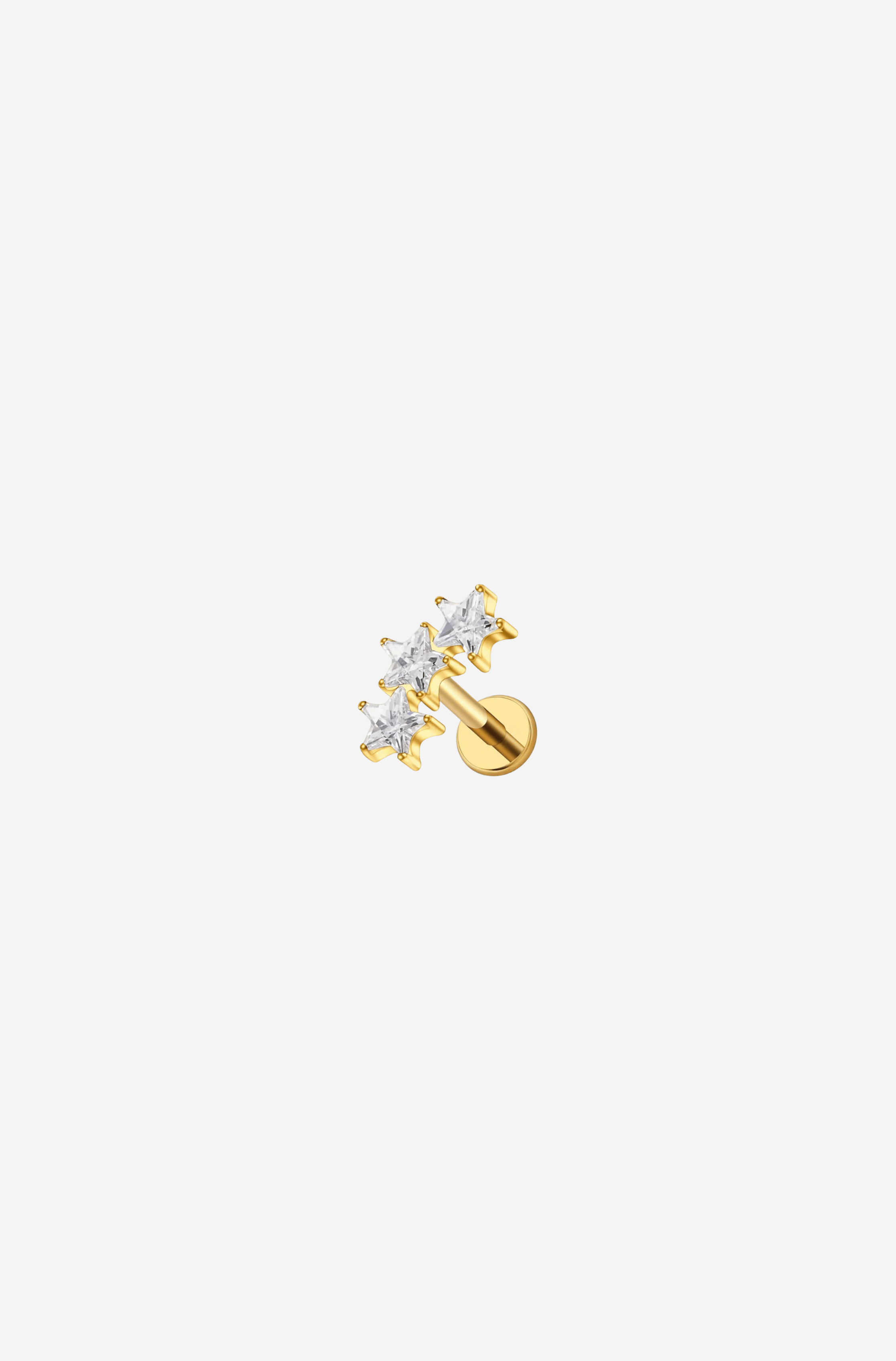 White Triple Star Titanium Piercing