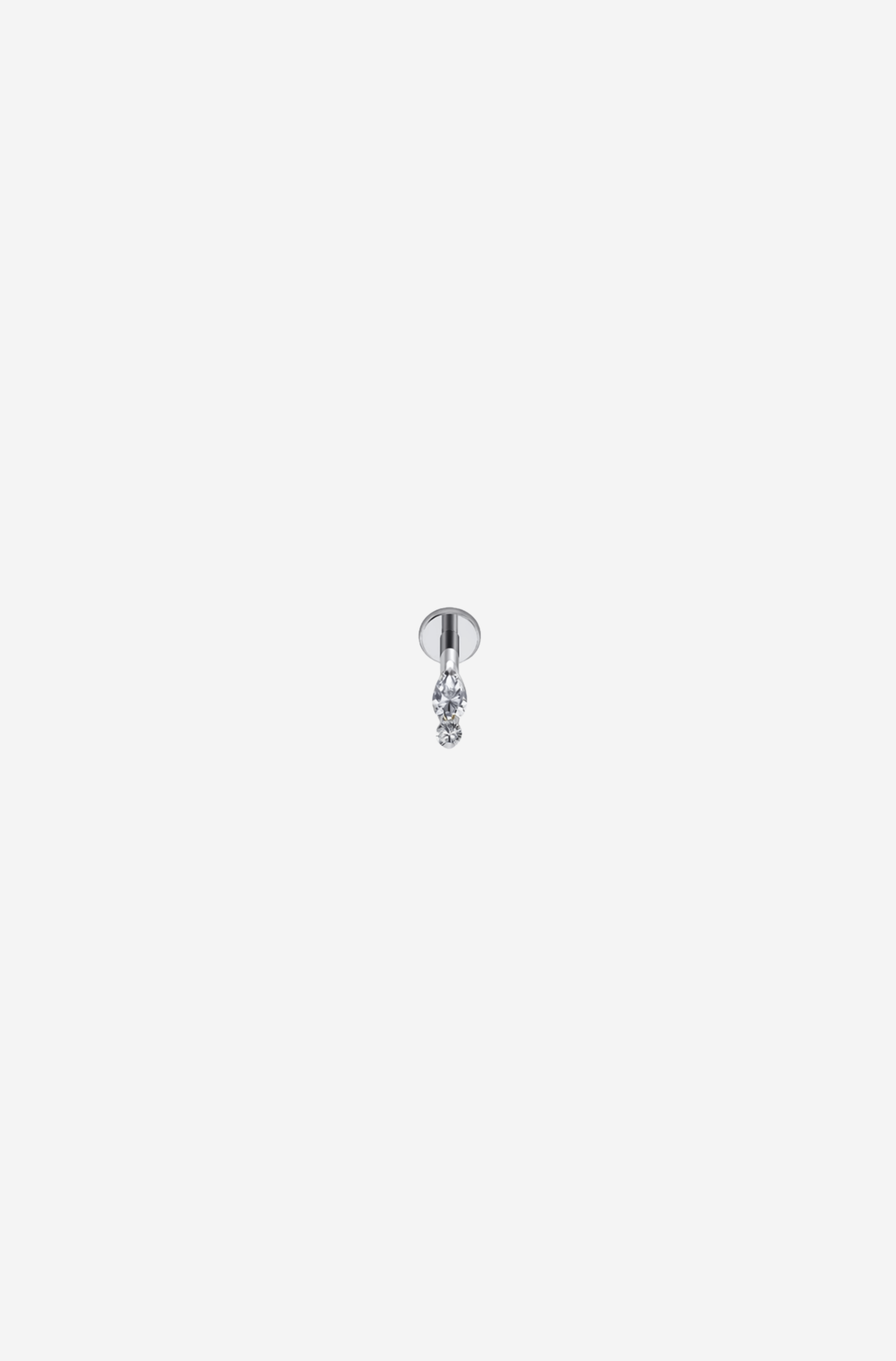 Piercing Prateado Round Double em Titânio